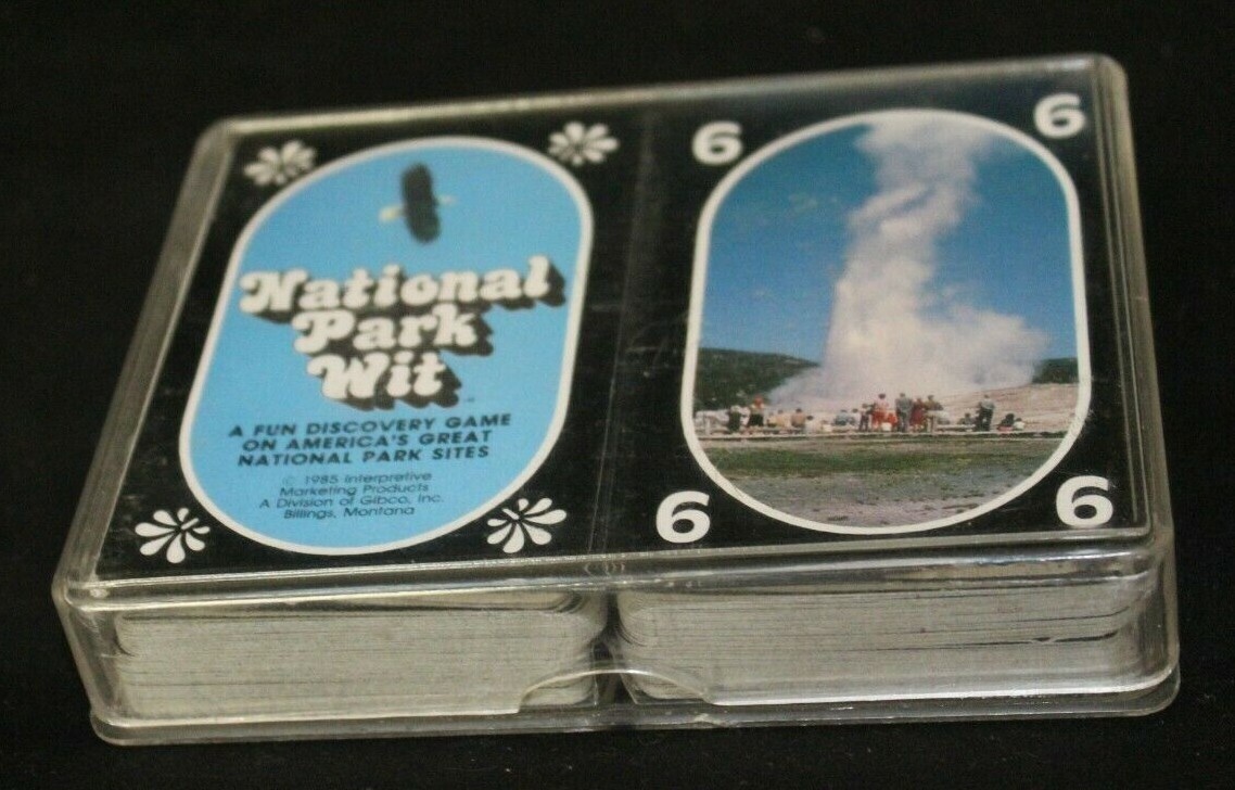 Vintage 1985 National Park Wit Quiz Playing Cards + White Mesa Natural Bridge PC