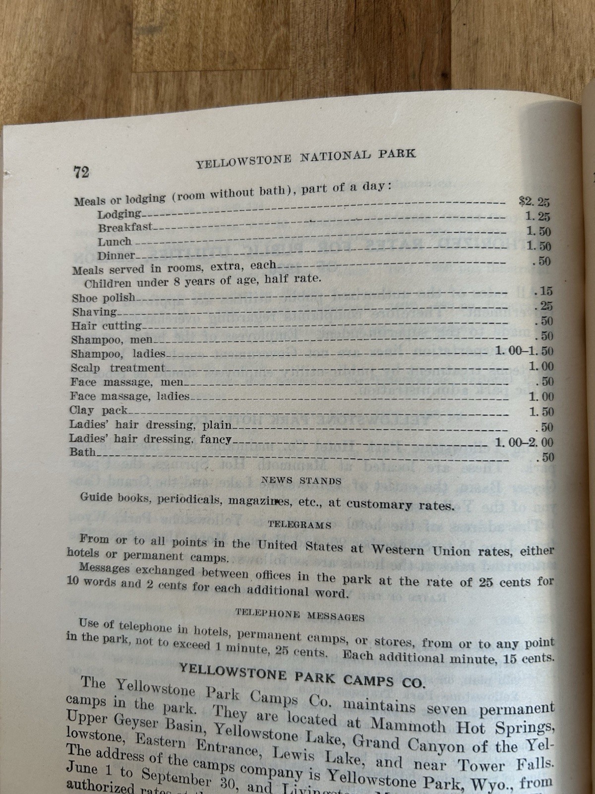 VTG 1926 Yellowstone National Park Wyoming Rules and Regulations Book Gov Print