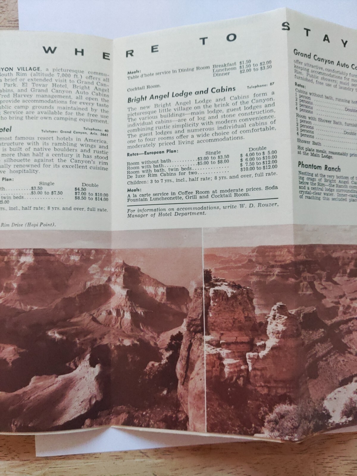 Vintage 1956 Grand Canyon Pamphlet