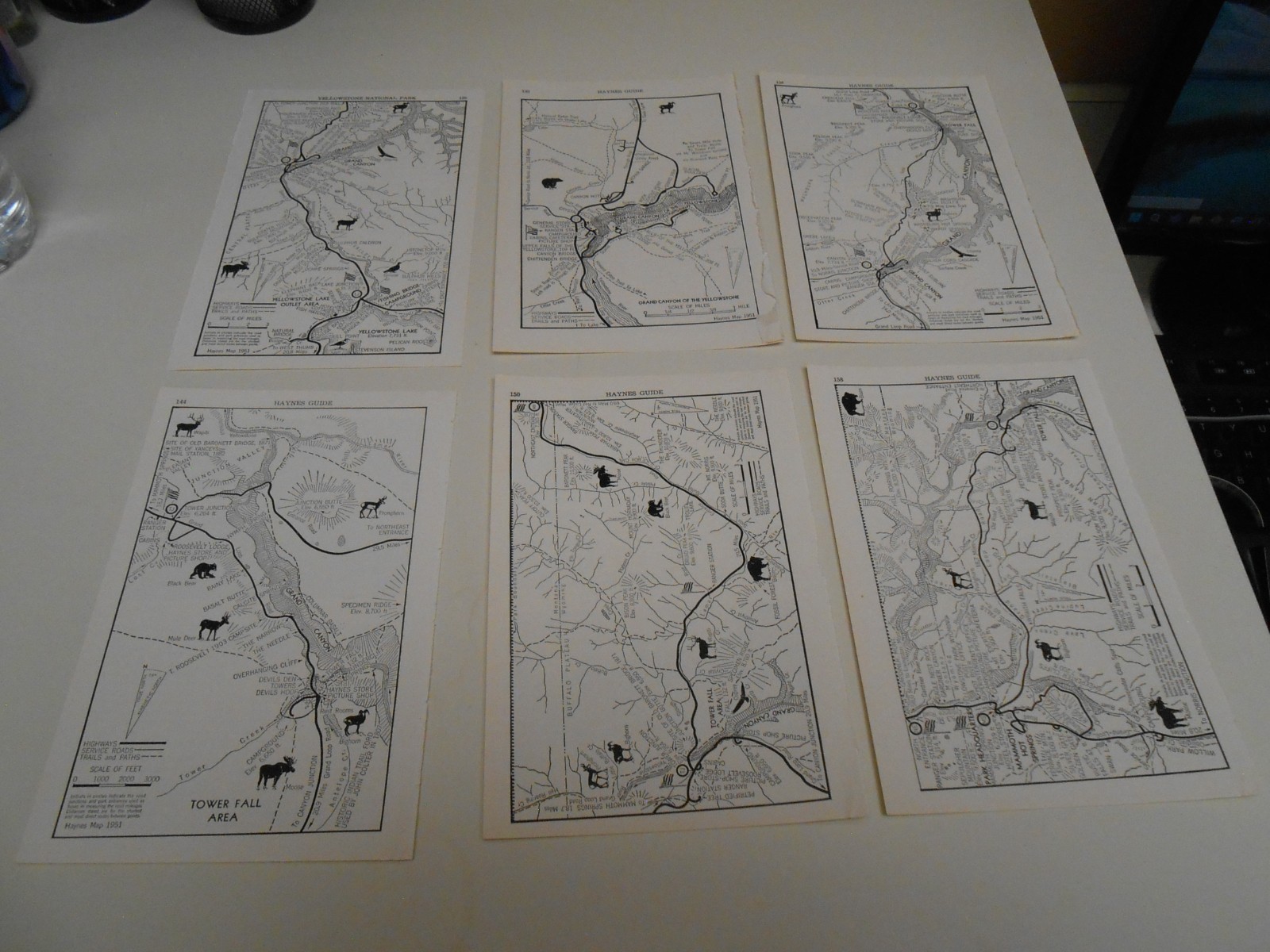 1951 Haynes Map Yellowstone National Park – Folded in 6 sections