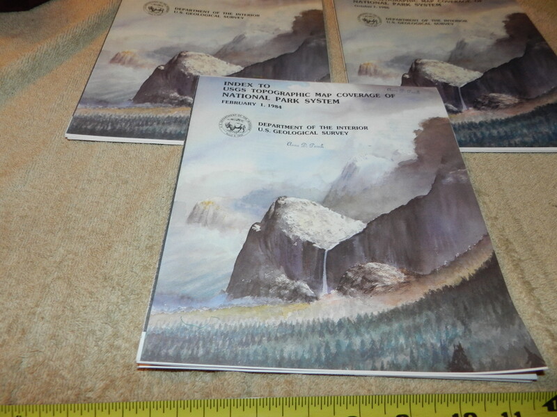 Vintage 1986 USGS Topographic Map Index of National Park System 2 MAPS & Bonus