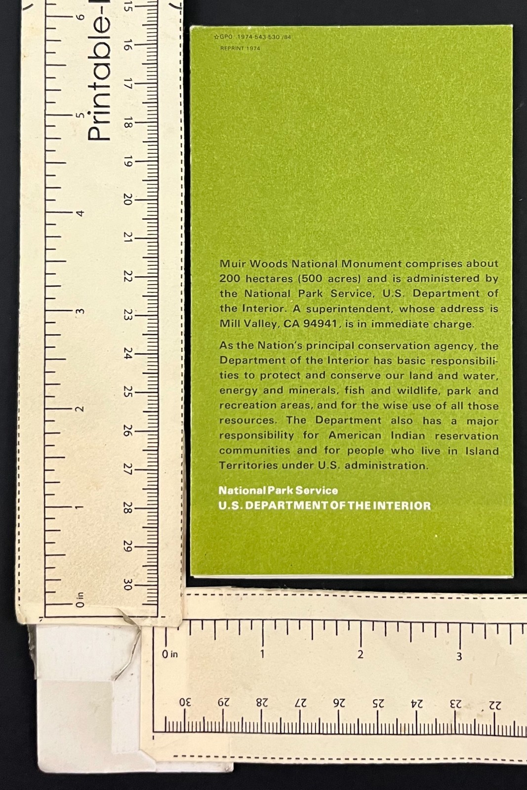 1974 Muir Woods National Monument California Park Guide Vintage Travel Brochure
