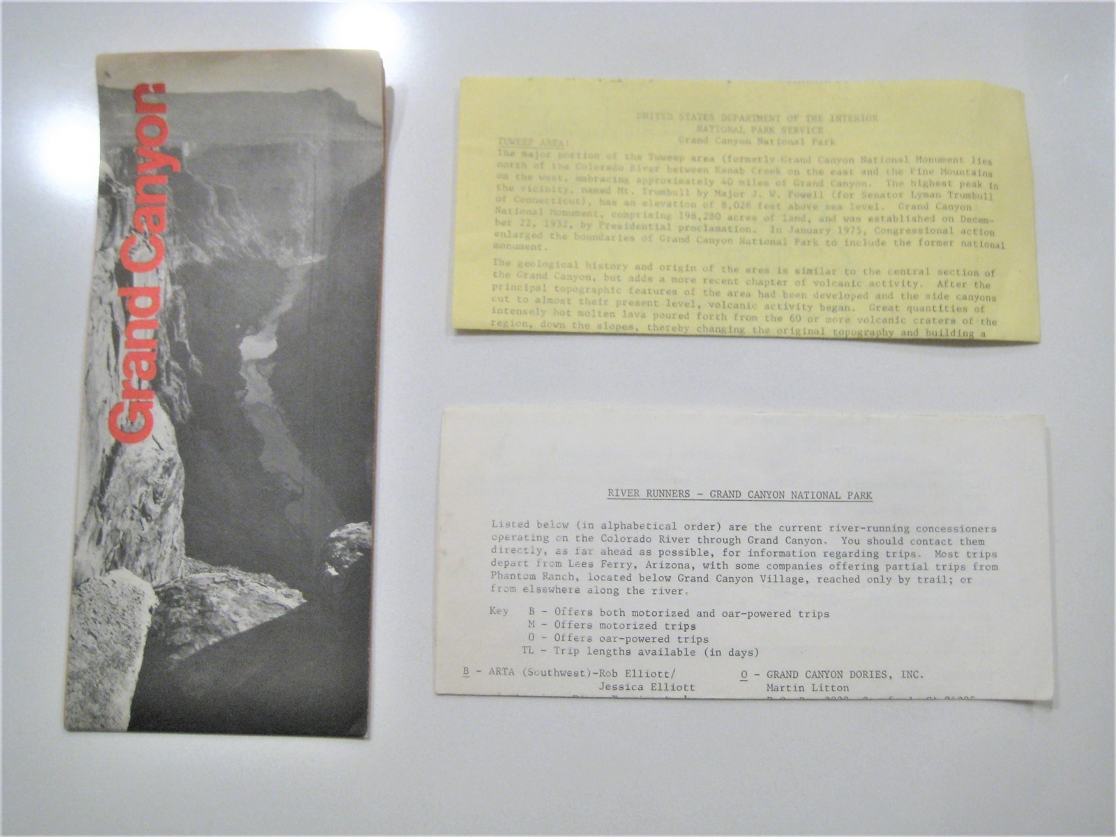 Vintage Grand Canyon National Park Brochure Pamphlet & Flyers, FREE SHIPPING