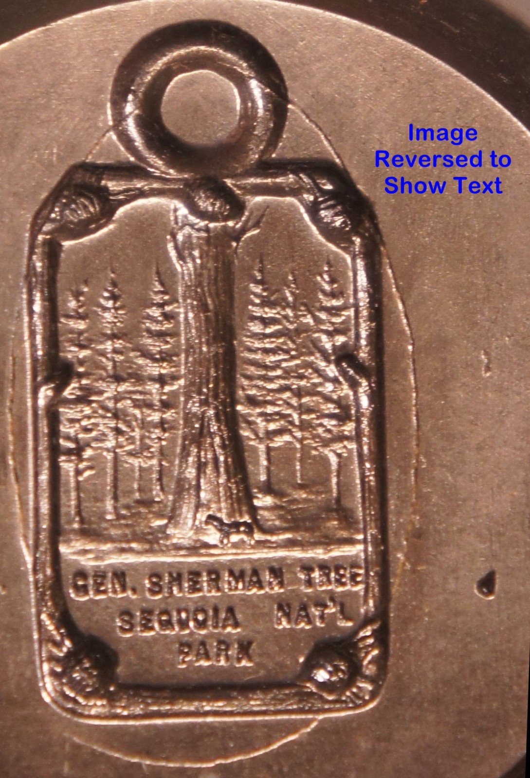 1930 SEQUOIA NATIONAL PARK Gen Sherman Tree Charm STEEL STAMPING DIE RH188