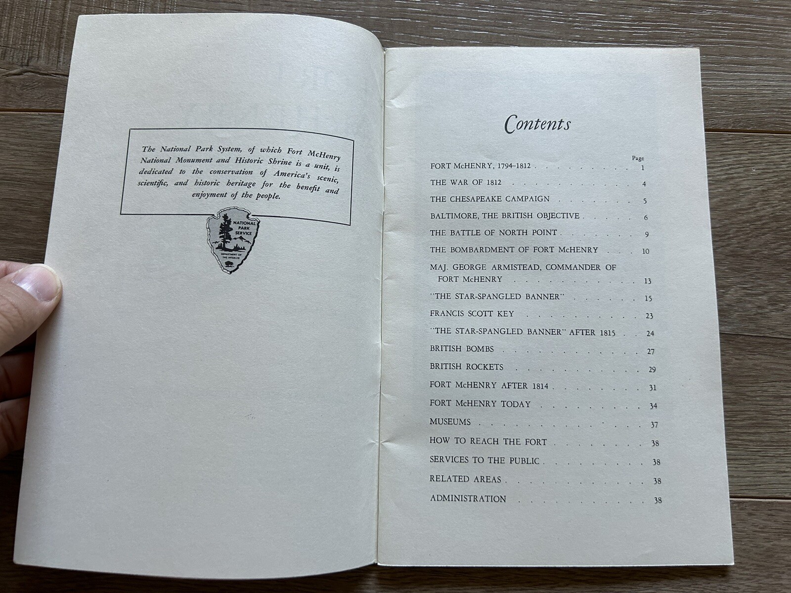 Vintage 1954 Fort McHenry National Monument & Historic Shrine Maryland Handbook