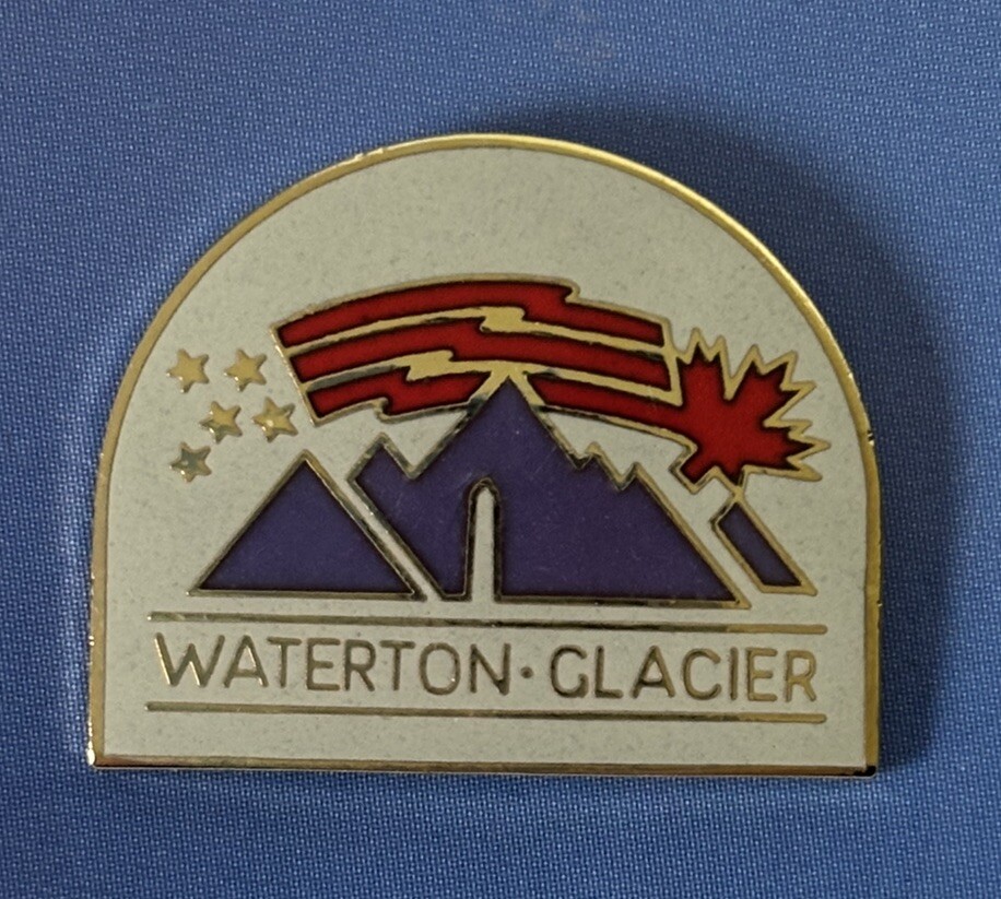 Vintage Waterton Glacier International Peace Park Canada Travel Souvenir Pin