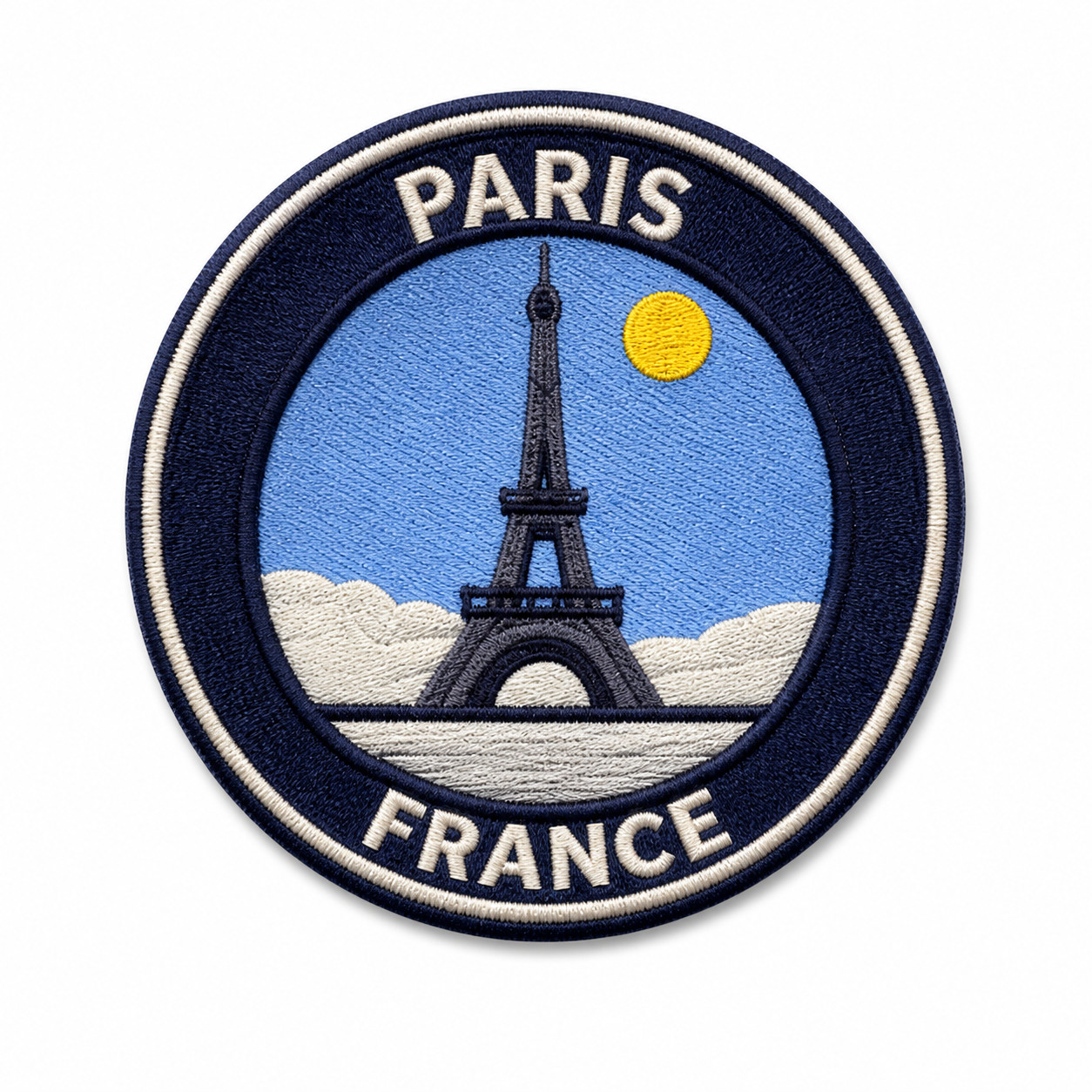 Paris France Eiffel Tower Embroidered Patch 3 Inch Iron On Travel Souvenir Badge