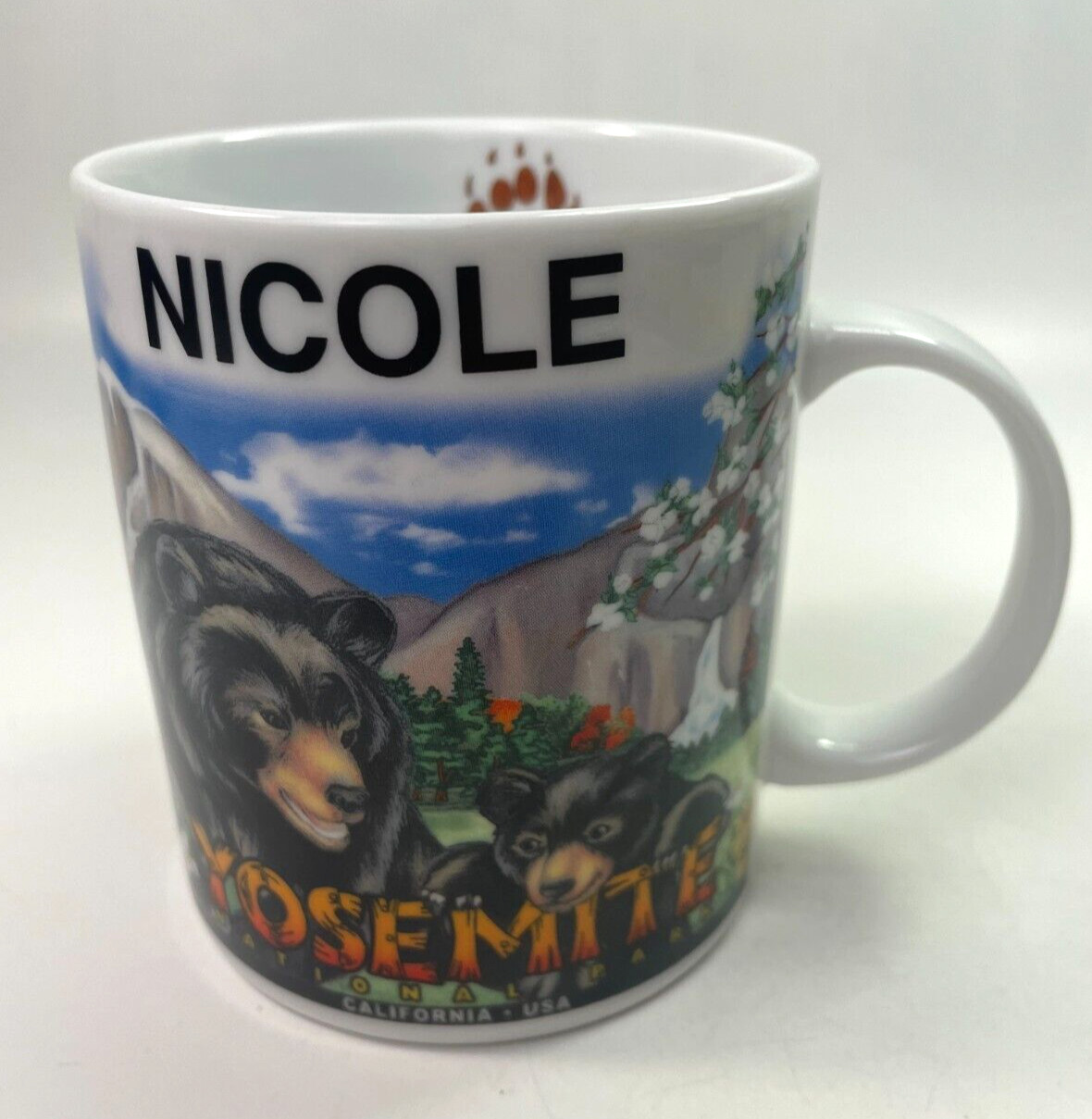 Yosemite National Park Mug Personalized Nicole Depicting Bear Animal 12oz C78