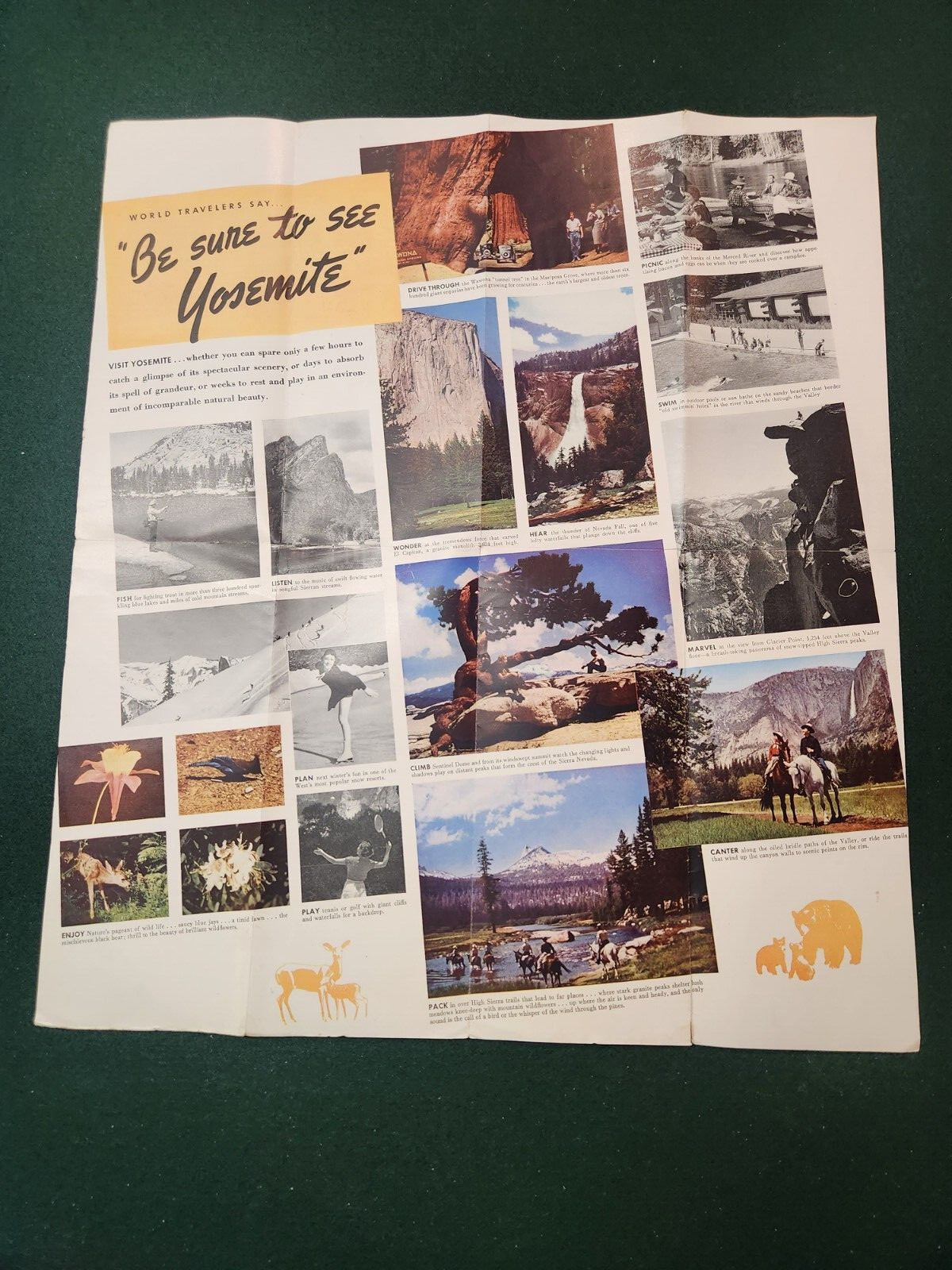 1939 YOSEMITE NATIONAL PARK CALIFORNIA CA TRAVEL PARK TRIPS TOURS BROCHURE