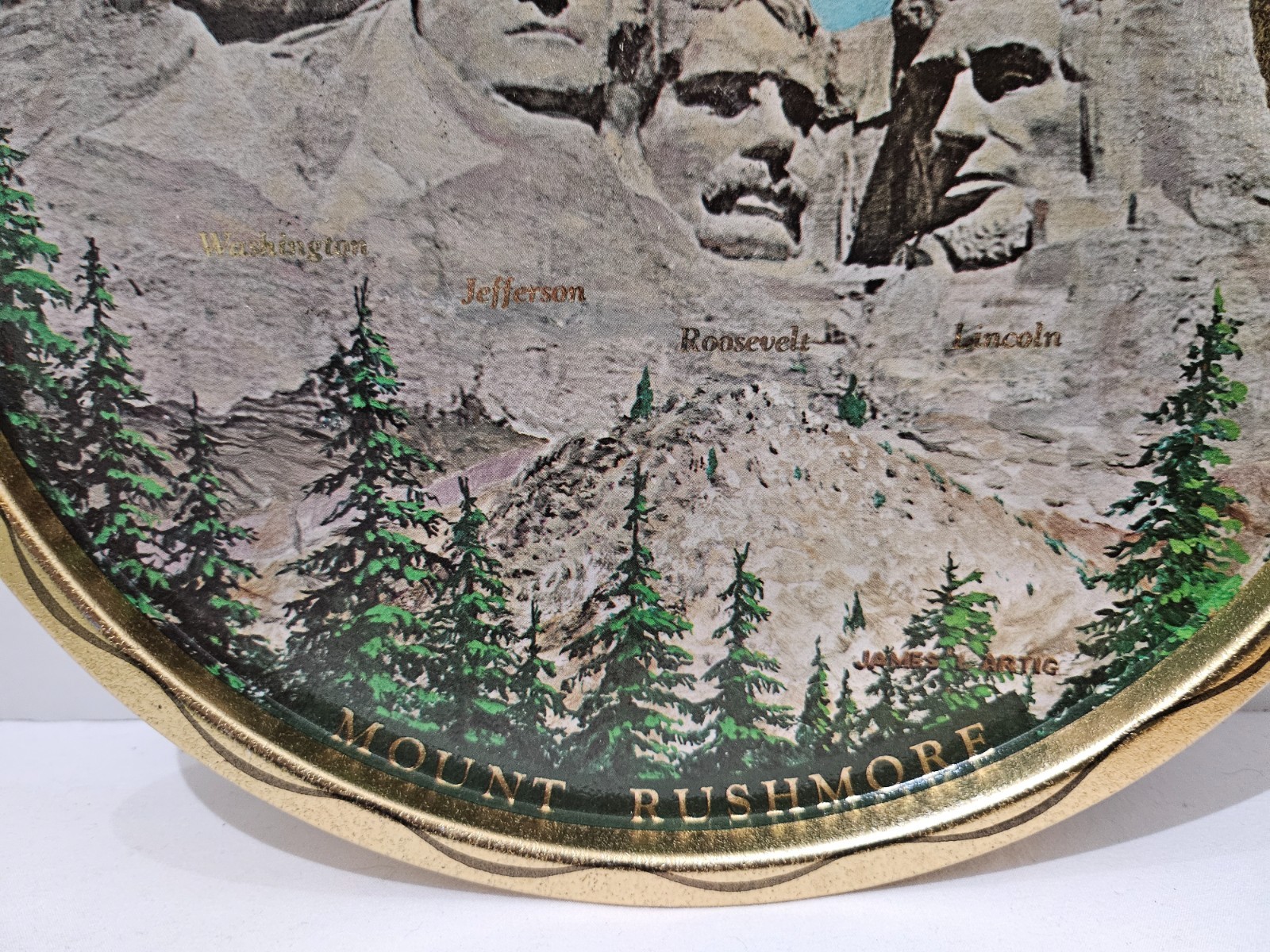 Vintage, Mount Rushmore, James L. Artig, Collector/Souvenir Metal Serving Tray