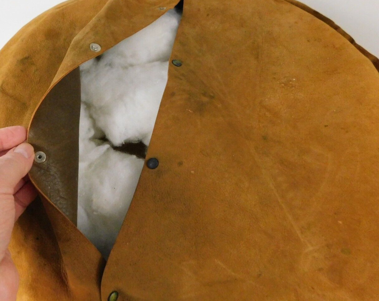 Vtg RARE Handcrafted Cowhide Yellowstone National Park Pillow Sham Poem Folk Art
