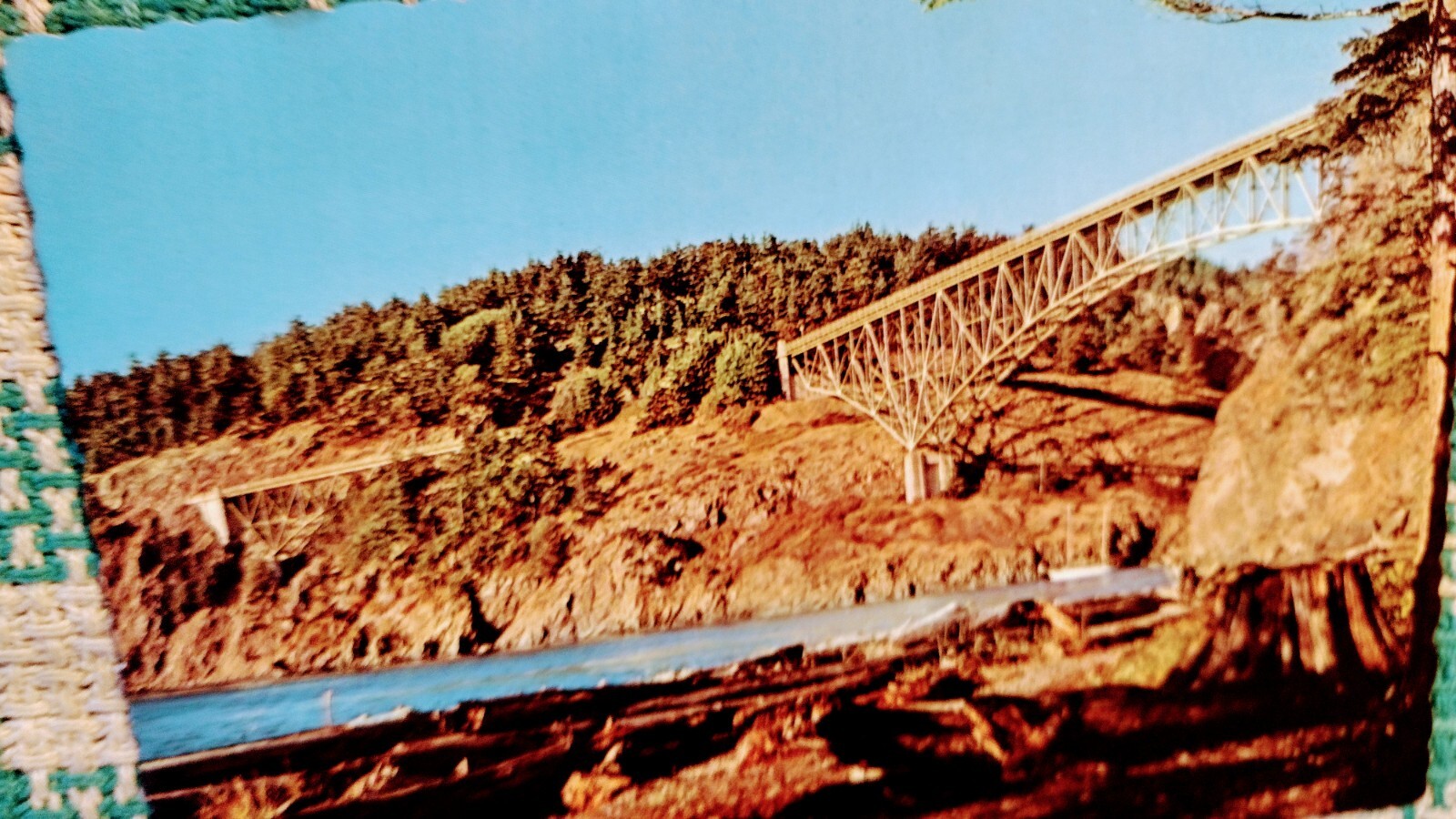 BEAUTIFUL POST CARD DECEPTION PASS BRIDGE WHIDBEY ISLAND WASHINGTON.