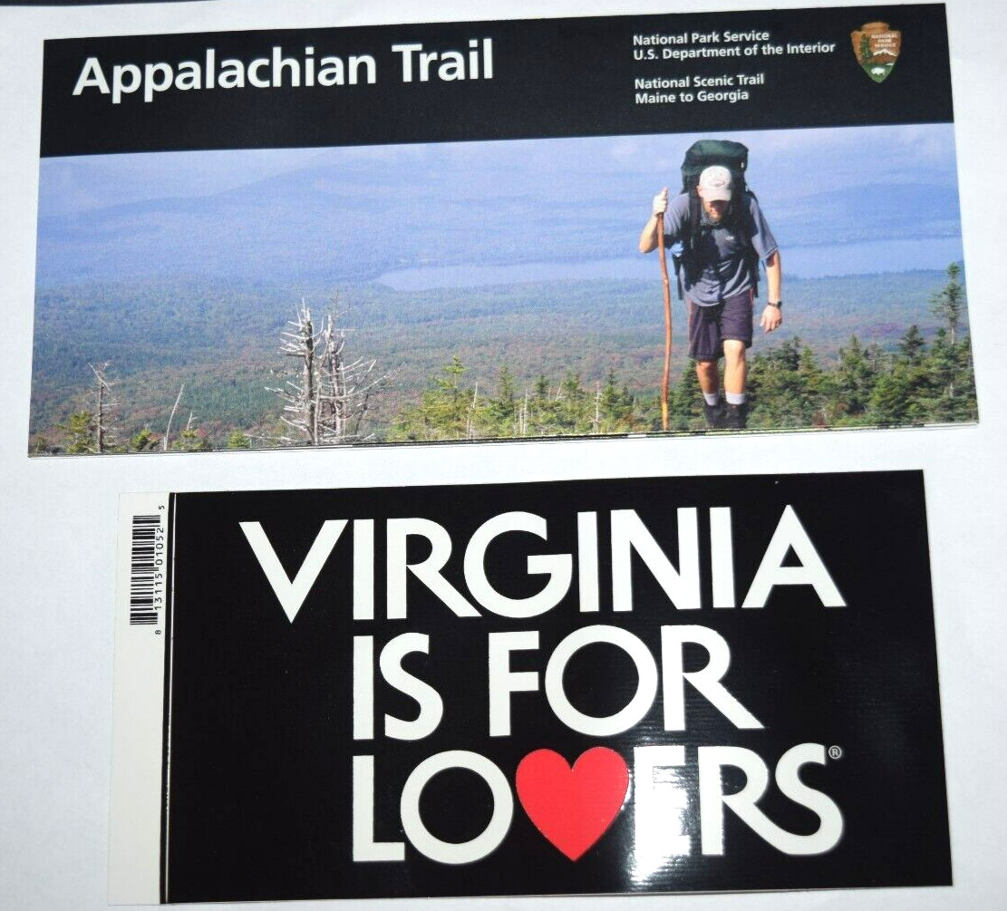 Ntl Park Service, Appalachian Trail Brochure (3.75″ x 8.25″) & VA Bumper Sticker