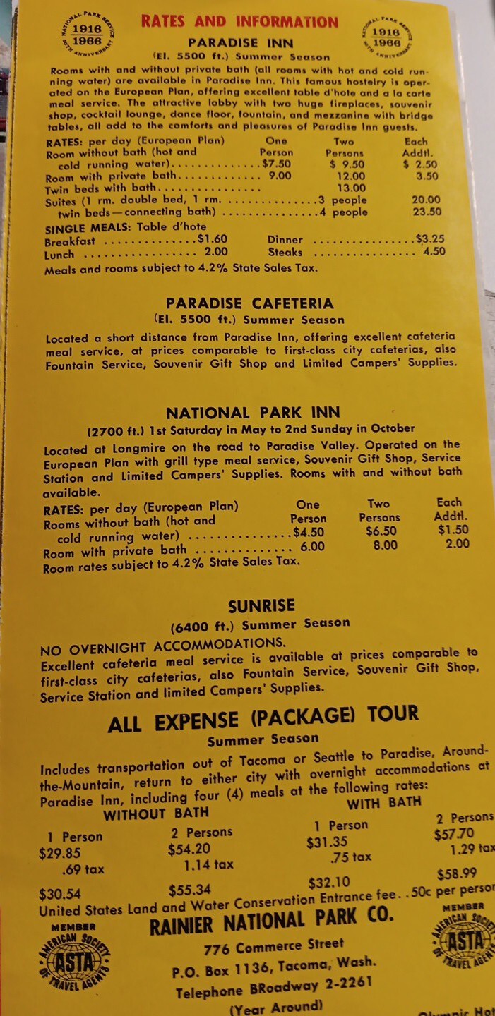 Vintage MOUNT RAINIER National Park – GLACIER WONDERLAND Brochure. A63