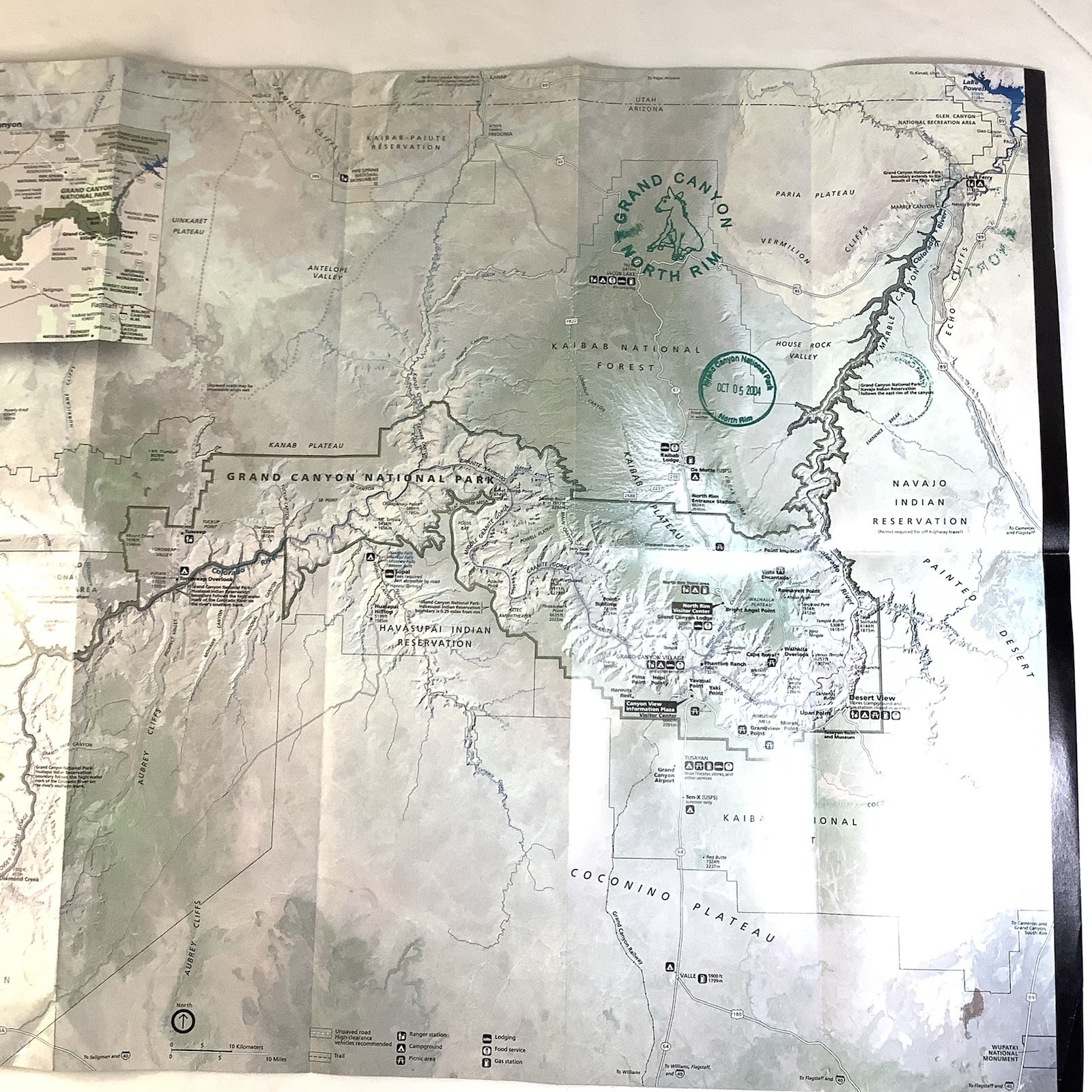 Grand Canyon Map & Tourist Guide 2001 National Park Arizona Colorado River