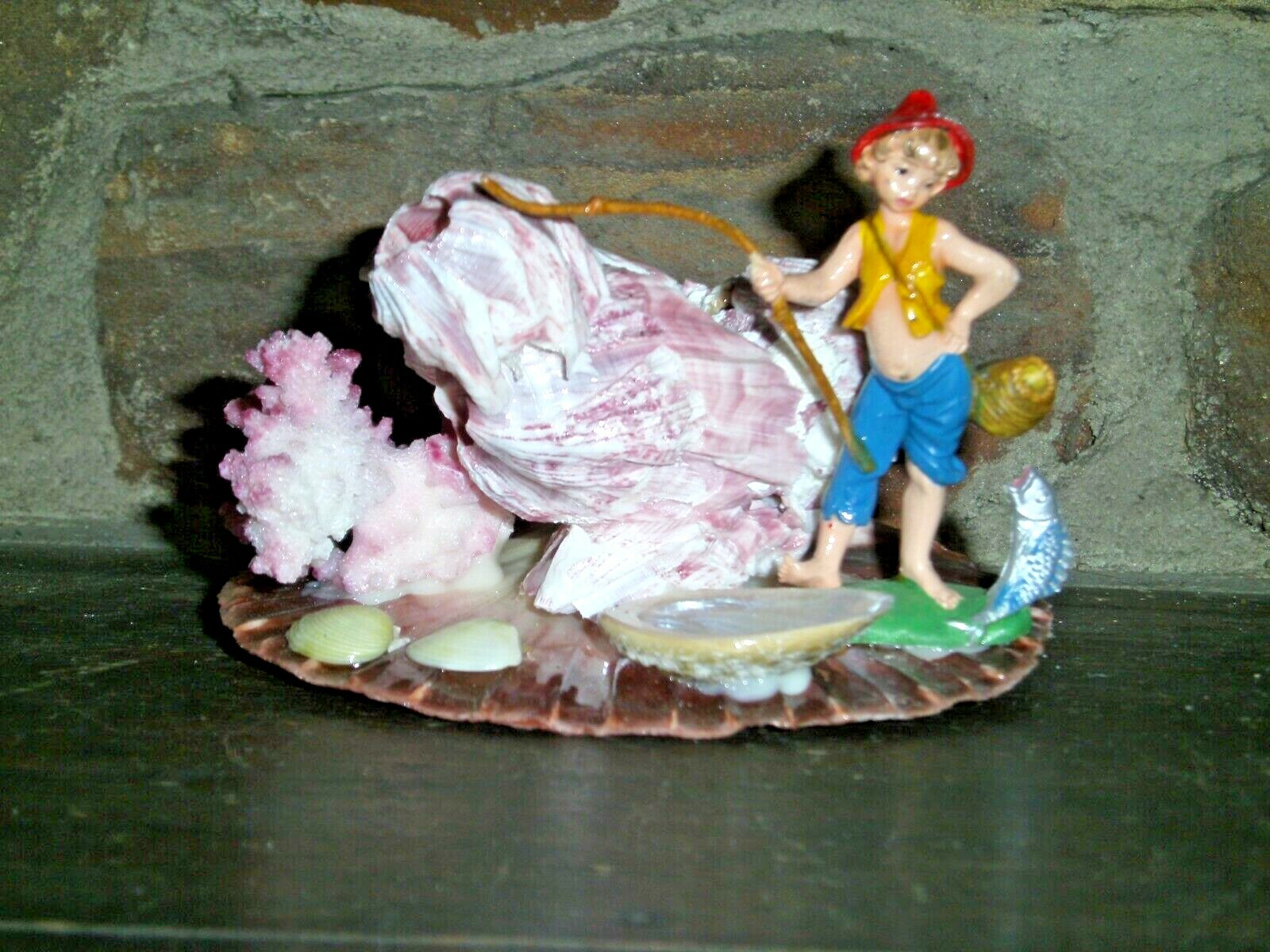 Vtg Shell Art Souvenir Quay Pottery Lymington New Forest National Park UK