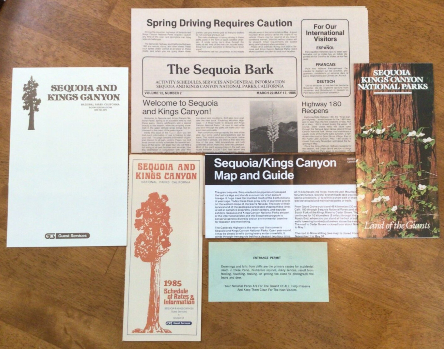 Sequoia & Kings Canyon Nation Parks California Brochure Travel Guide 1984 Lot B