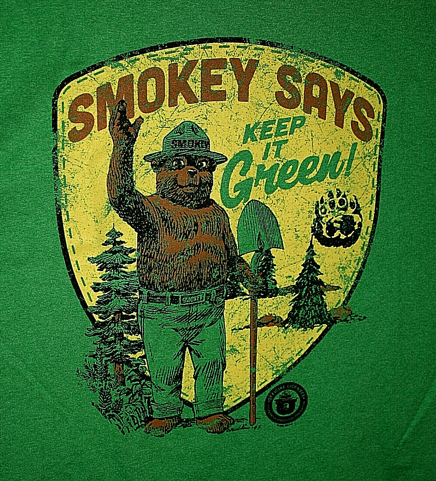 Vintage Looking Smokey The Bear Says Keep It Green T-Shirt New NOS Size Medium
