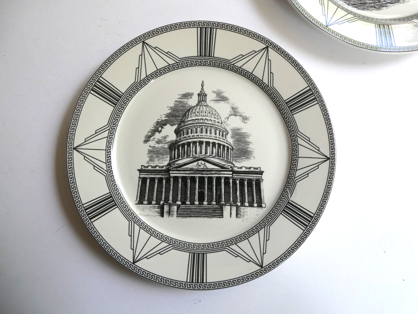 Royal Norfolk 2 Lot 7″ Plates White House The Golden Gate Bridge
