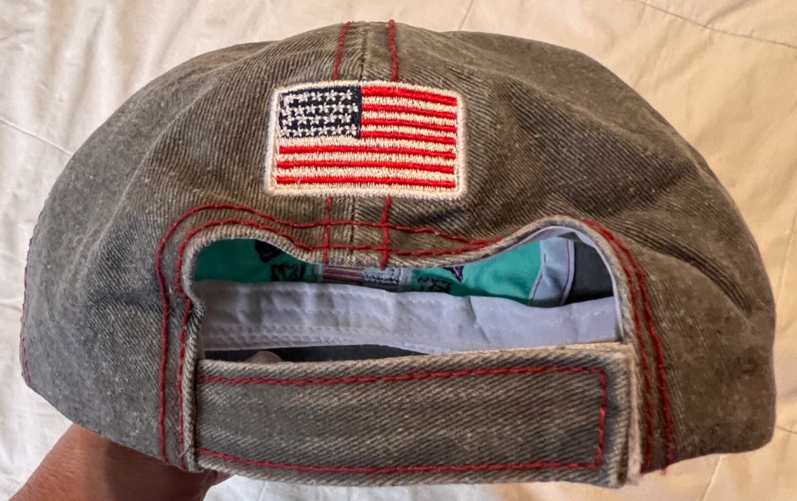 Yellowstone National Park Ladies Baseball Hat Cap American Flag Lucky 7