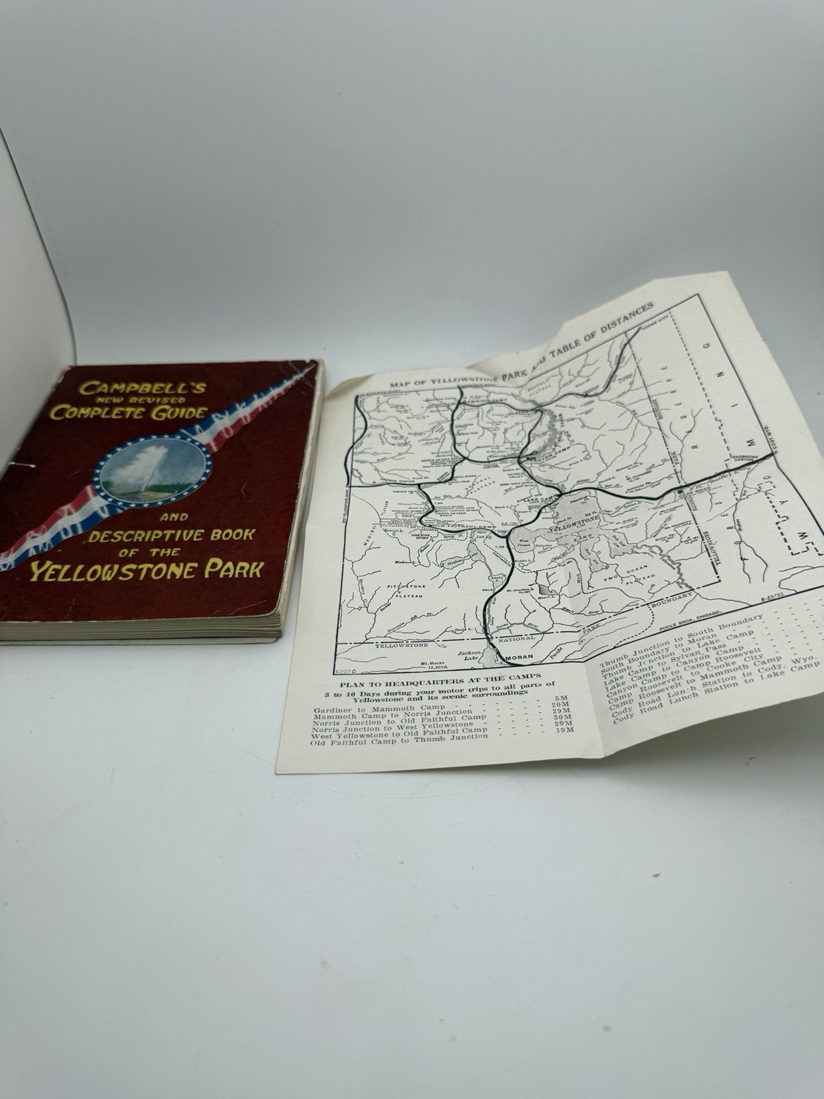1923 Campbell Yellowstone Park Guide 4th Ed Softcover Map Camp Brochure