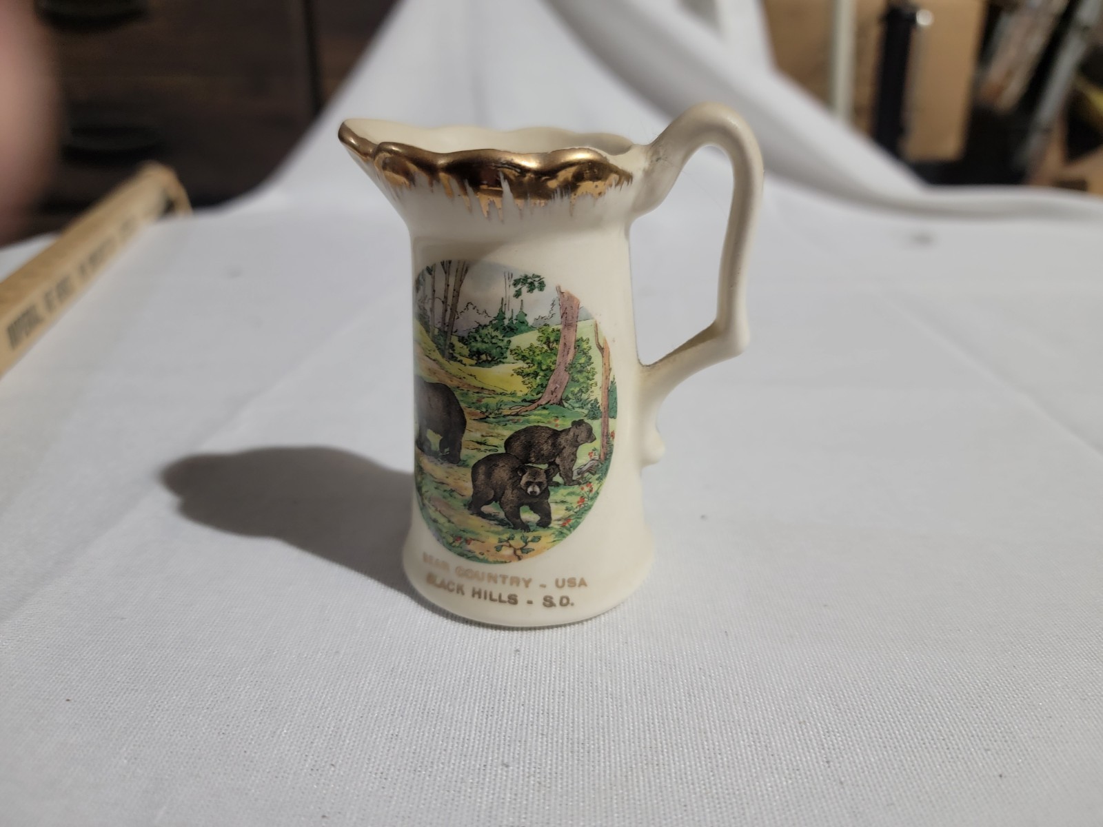 Vintage Black Hills National Park Small Ceramic Souvenir Mini Creamer or Pitcher