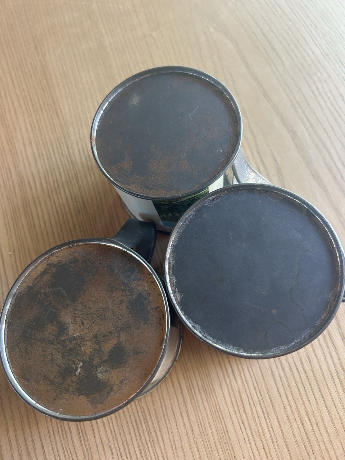 Vintage Yosemite National Park Souvenir Tin Cups Lot of 3 Litho Scenic 1950s