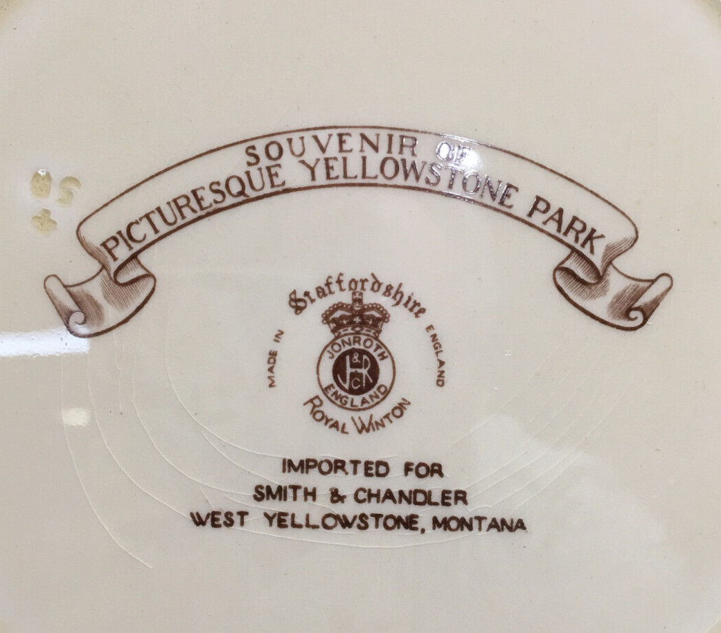 1960’S OLD FAITHFUL GEYSER, YELLOWSTONE PARK COLLECTOR PLATE SMITH & CHANDLER