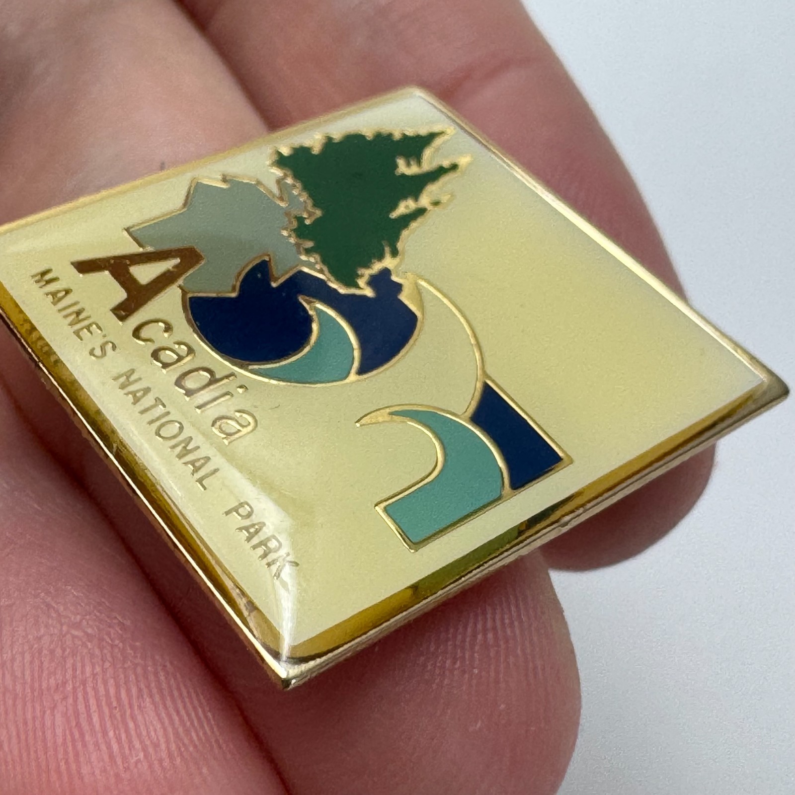 Acadia National Park Maine Lapel Pin Scenic Souvenir Enamel Vintage