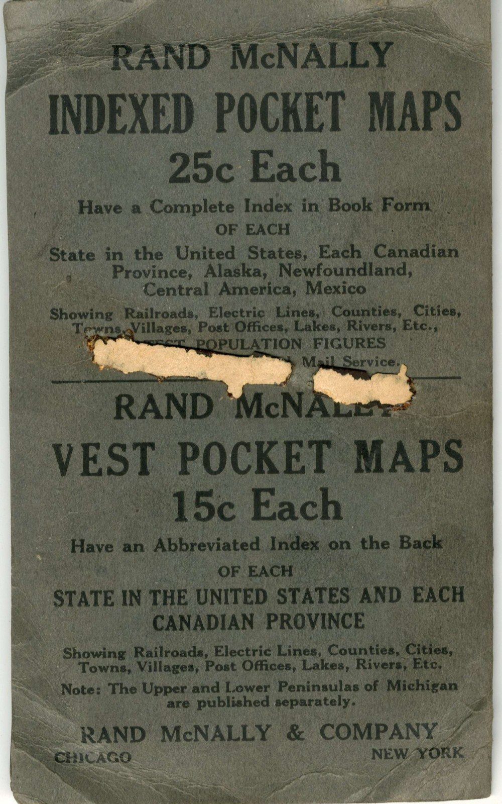 Rand McNally Vest Pocket Map of New York City – 1917 First Edition