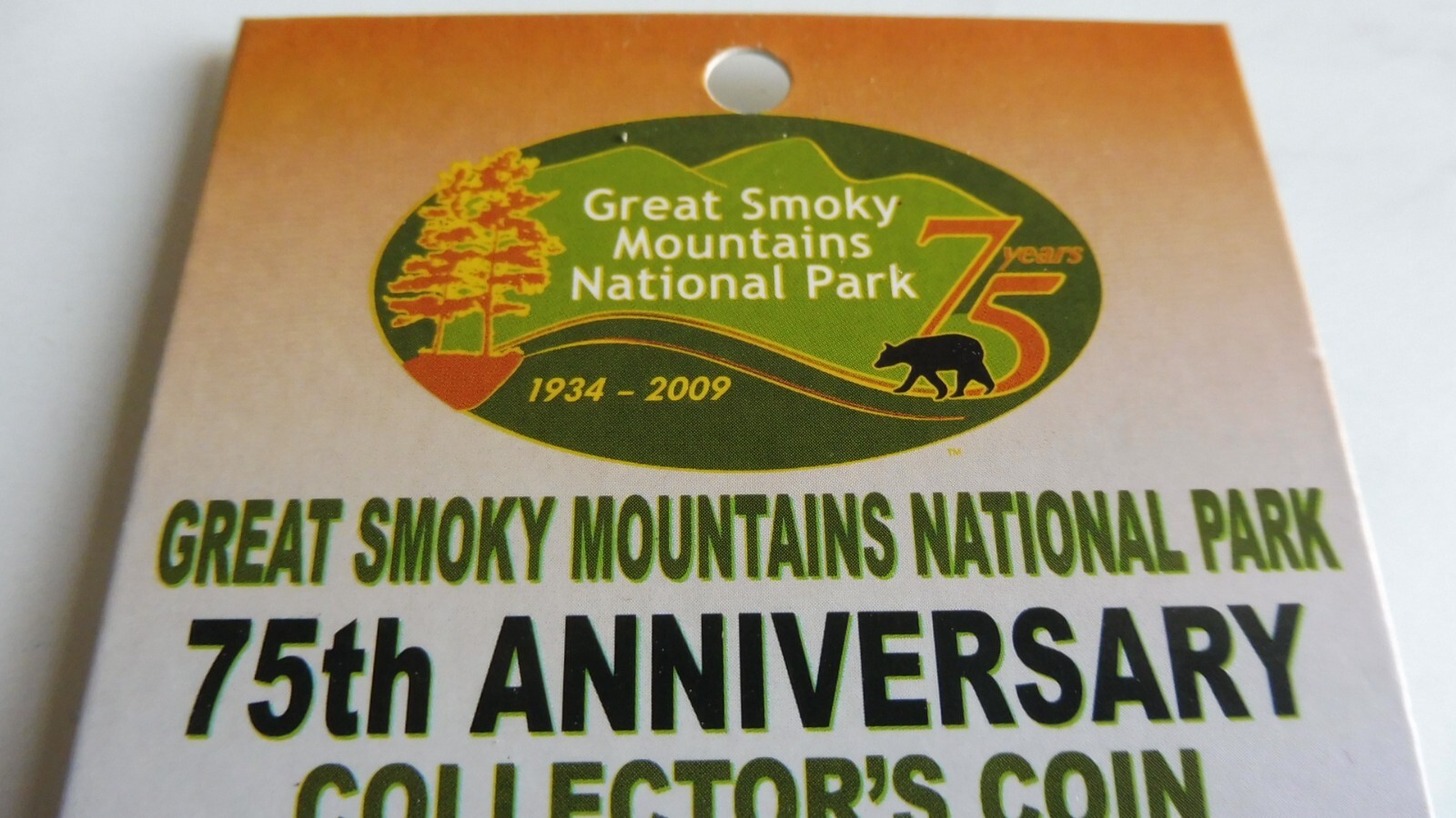 LOT (3) 2009 SMOKY MOUNTAINS COLLECTOR’S COIN MEDAL 75TH ANNIVERSARY SOUVENIR NP