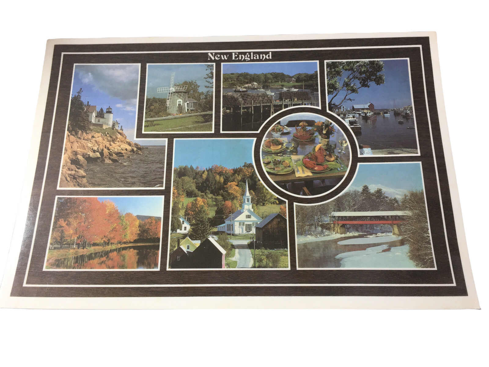 Vintage cape cod New England￼ place mat Massachusetts 2 Sides