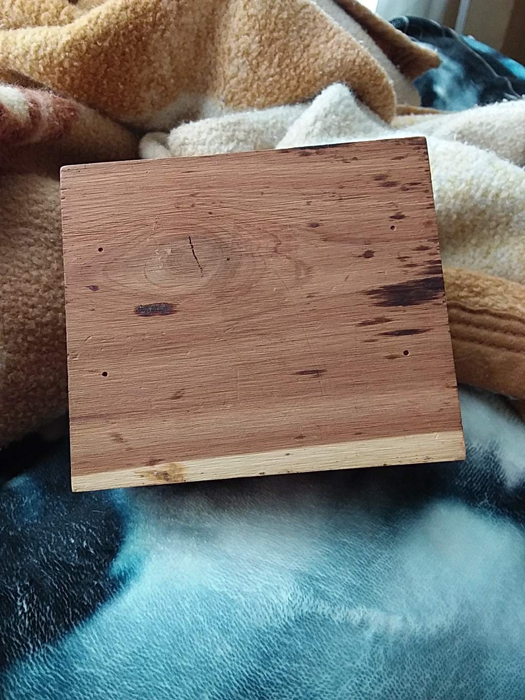 Yellowstone National Park Wooden Trinket Box Has Stickers On It Hinges Are Loose