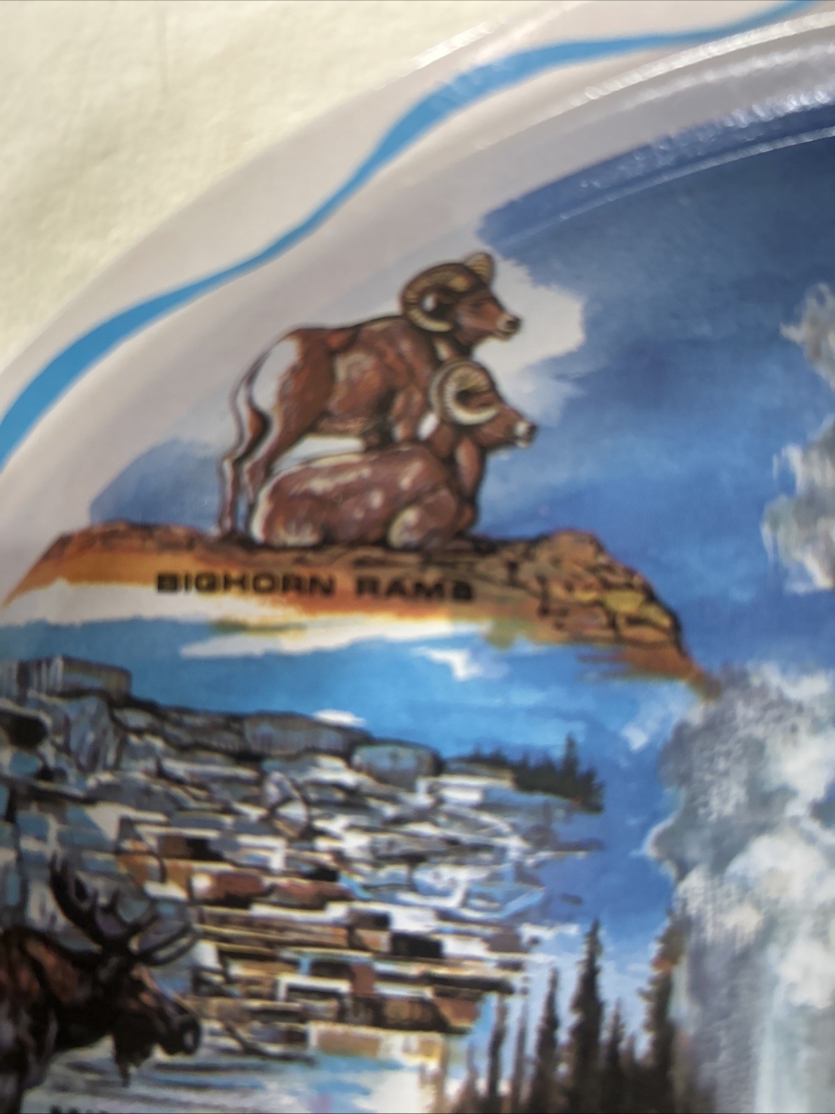 Ken Haag Yellowstone Metal Tray VTG 1960s Souvenir Art Scenic Collectible
