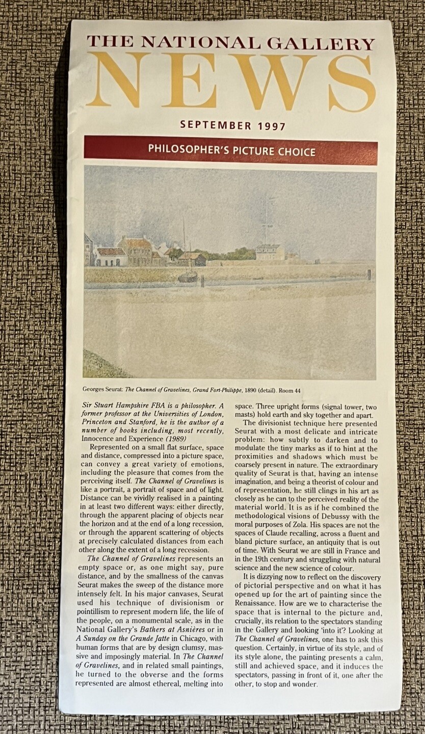 NATIONAL GALLERY OF ART – LONDON NEWS SEPTEMBER 1997 – GEORGES SEURAT exhibit