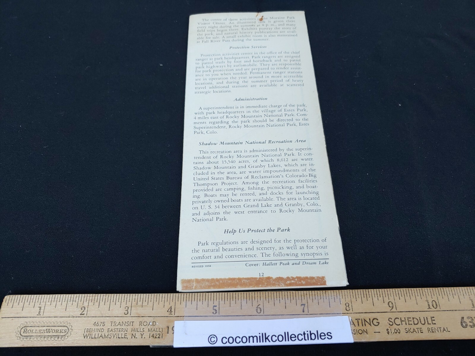 Vintage 1956 Rocky Mountain National Park Colorado Travel Brochure Car Permit