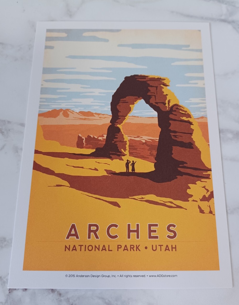 Arches National Parks 100th Anniversary Illustrated Print Post Card