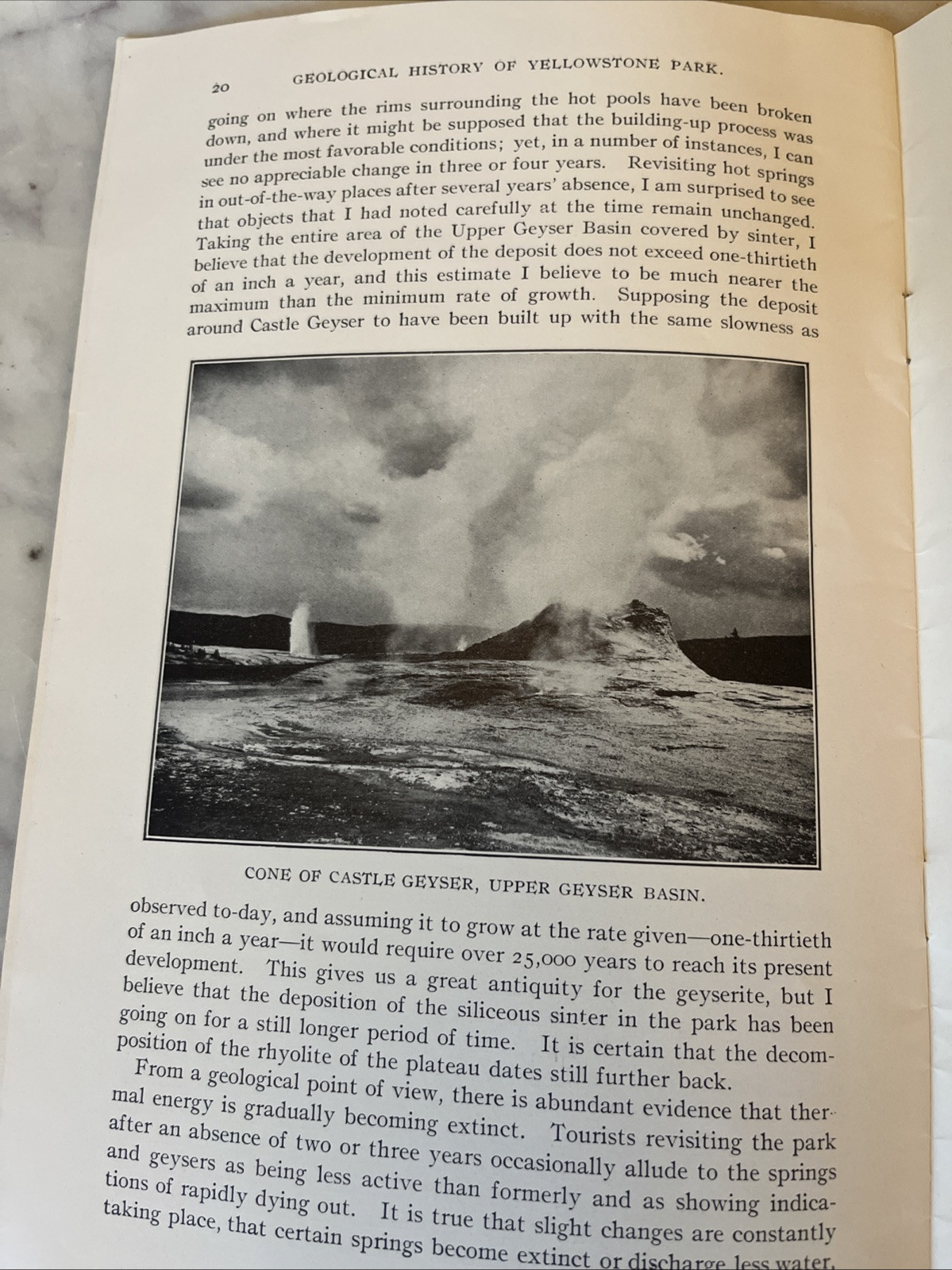 1921 Geological History of the Yellowstone National Park Pamphlet with Map A2