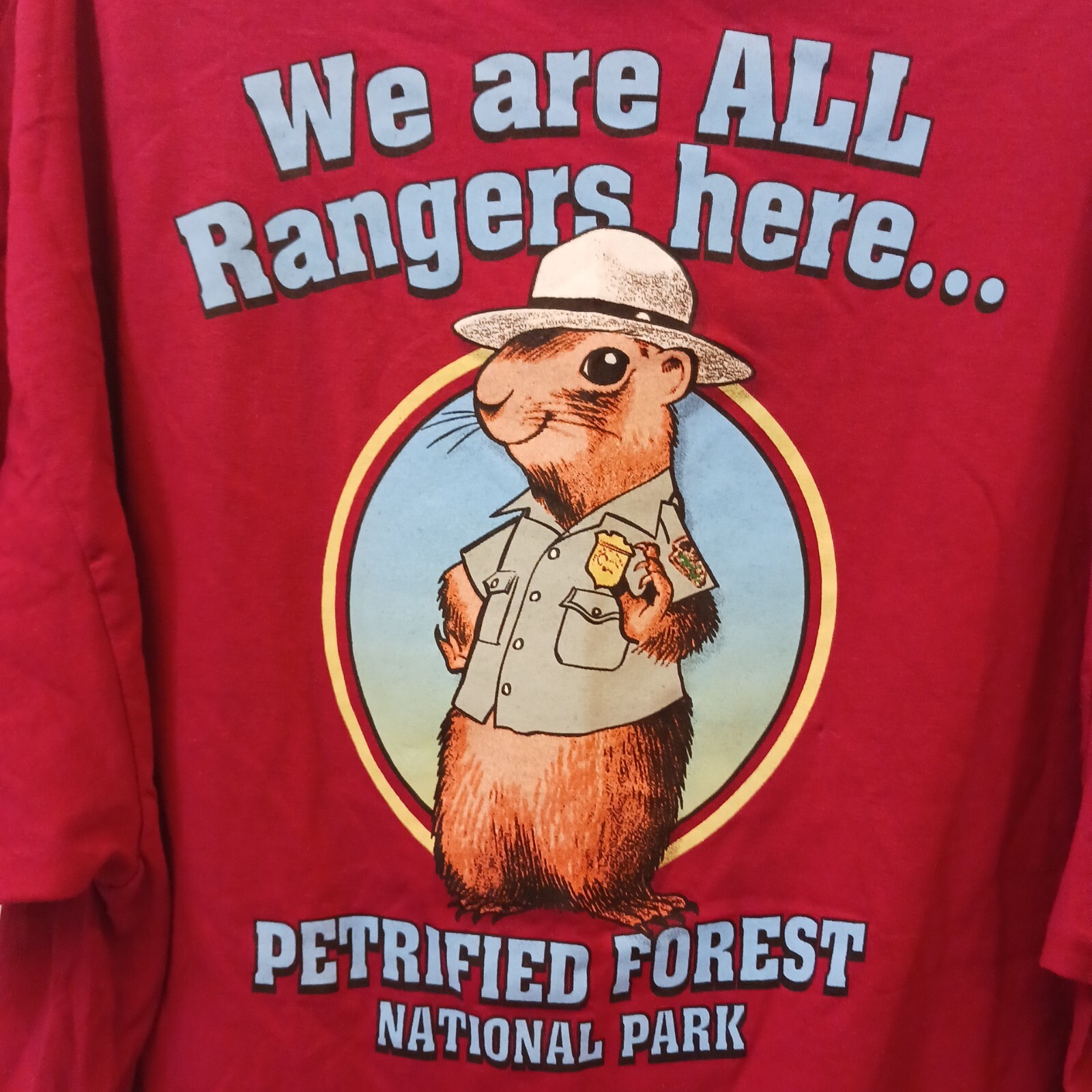 Petrified Forest T-Shirt Unisex Sz 2XL Red We Are All Rangers Here…Gildan #B1