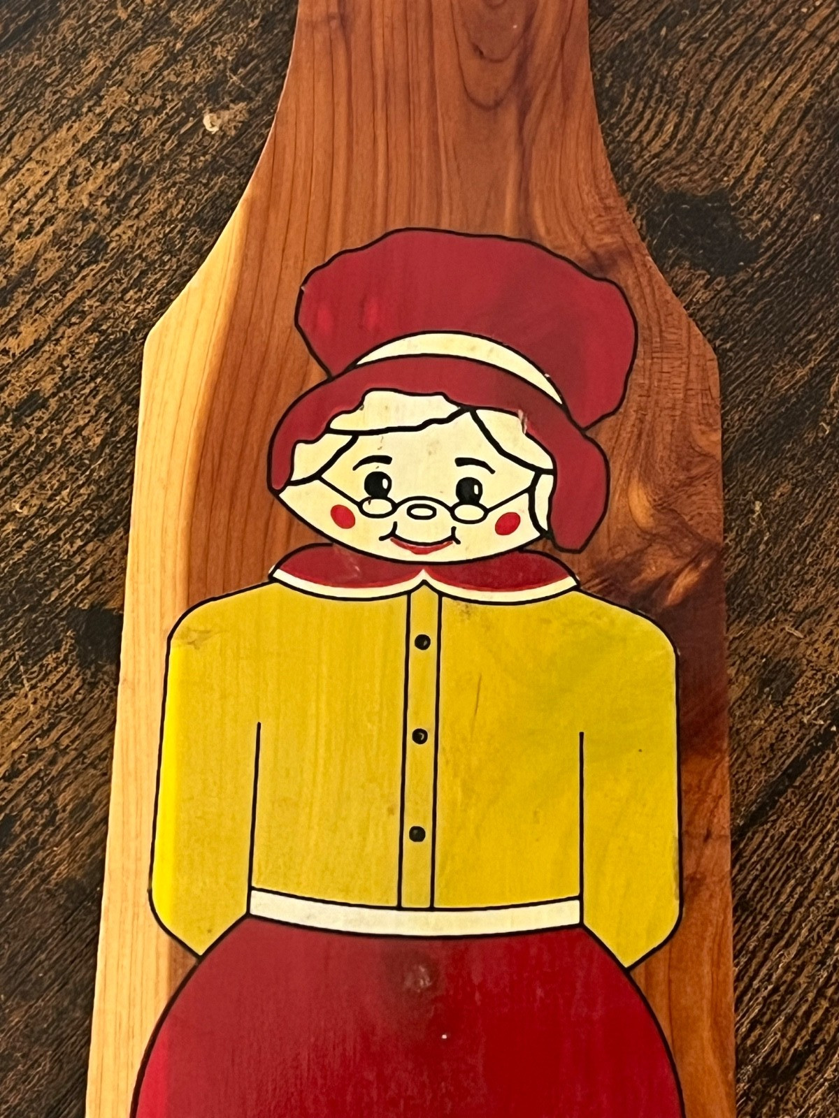 Vtg Yellowstone Park GRANDMA PADDLE Cedar Funny Wall Art Gag gift Souvenir 15×3
