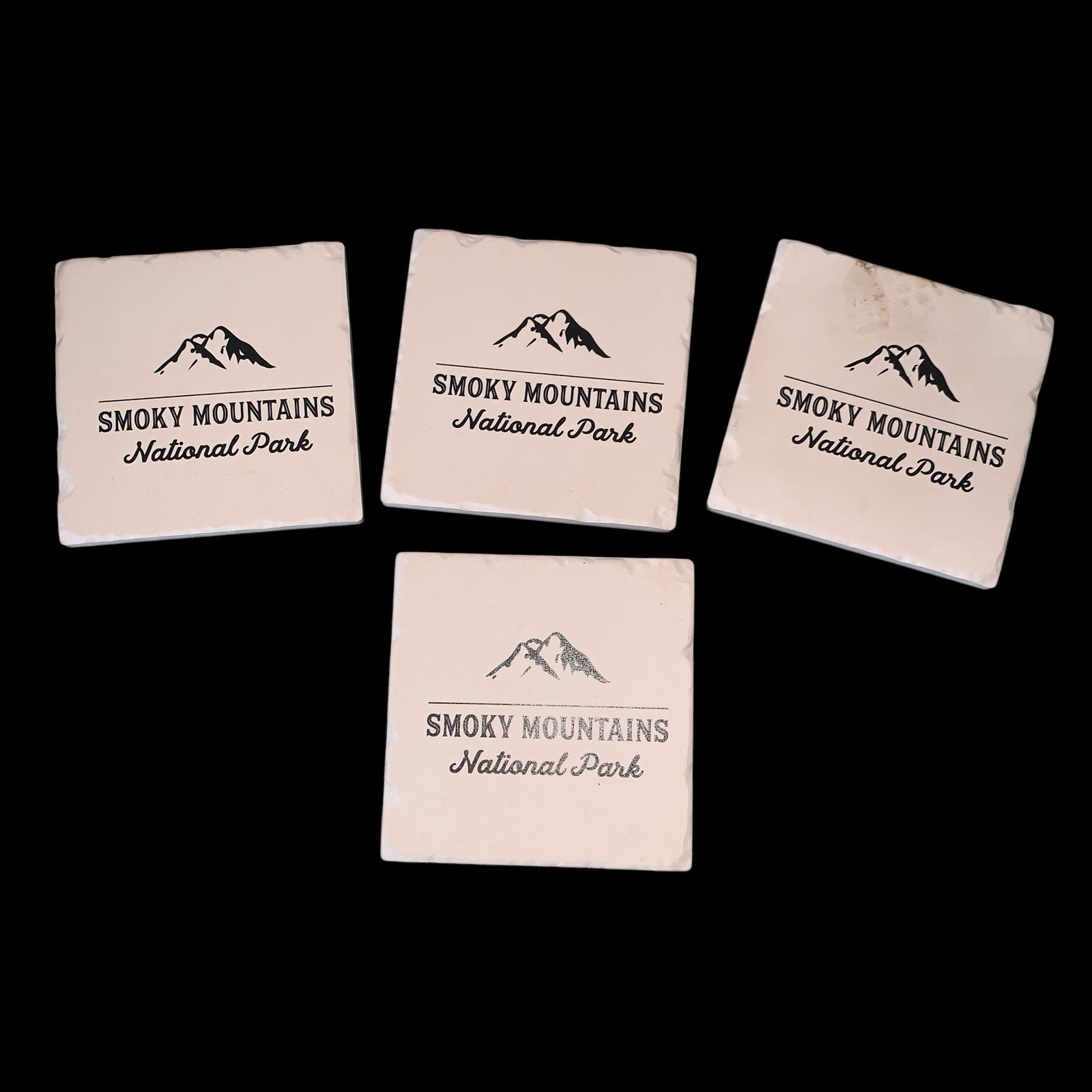 Smoky Mountains National Park Stone Coasters Set Of 4 Vintage Original Box