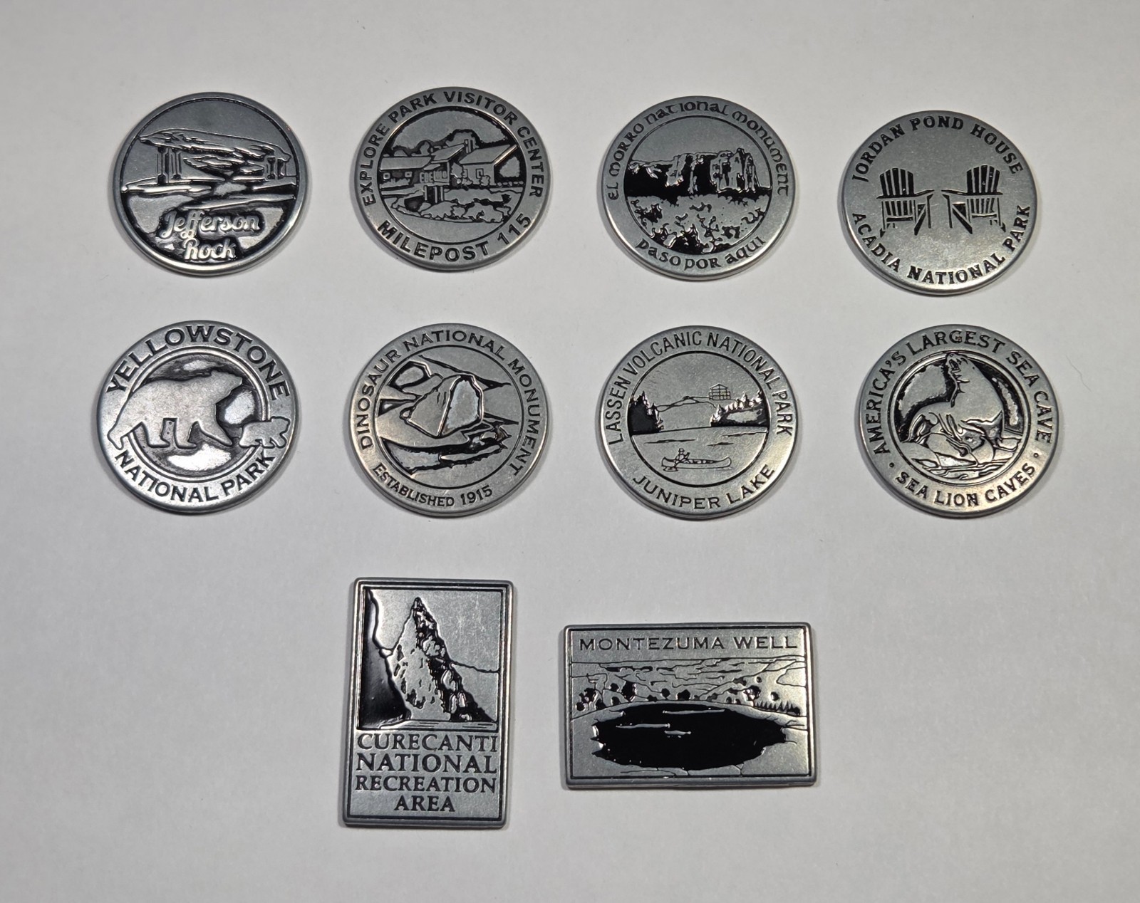 Lot of 10 National Park Tokens National Park Service Collectibles