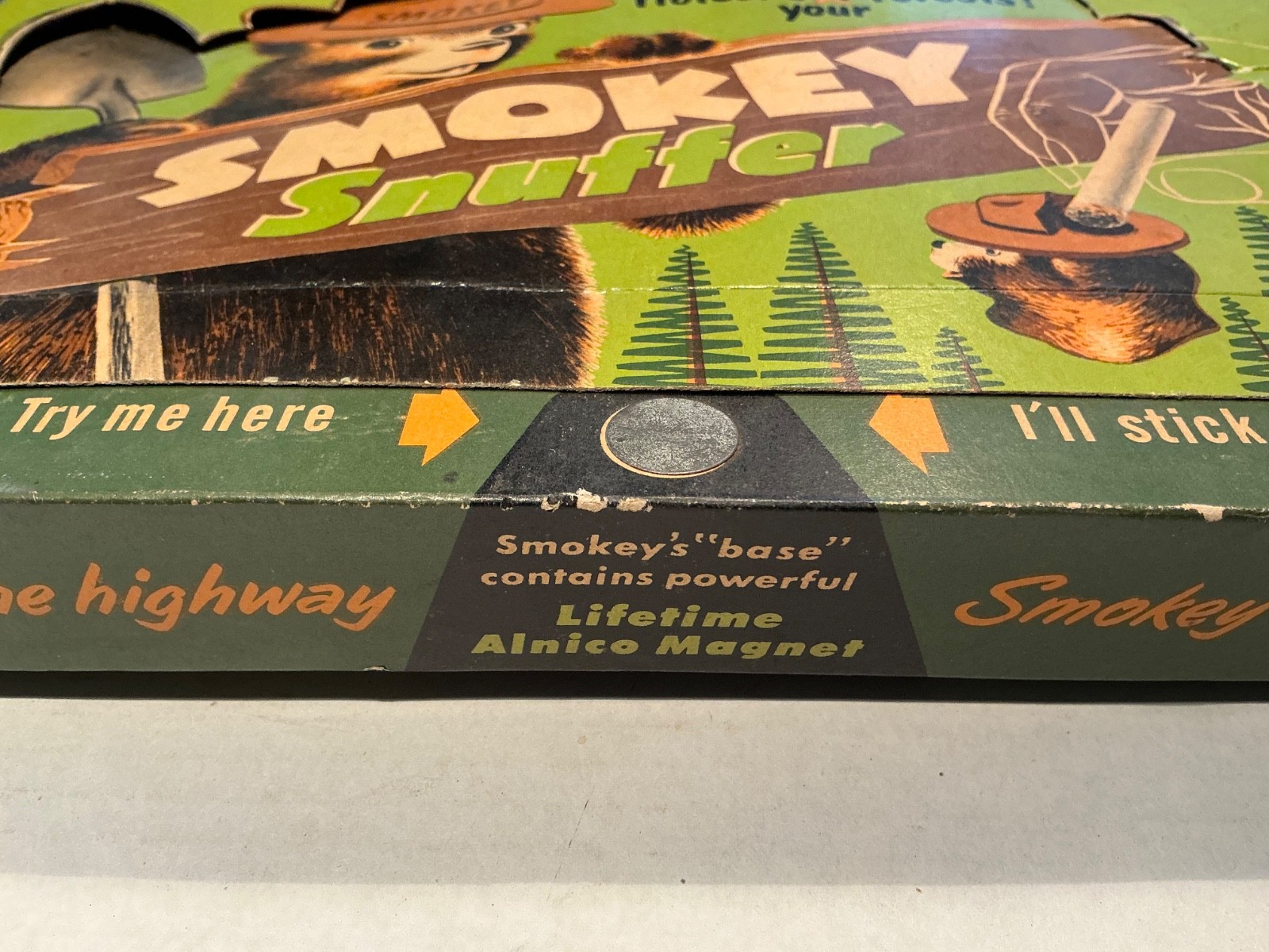Vintage Smokey The Bear Snuffer Counter Display Box/14 Mint Snuffers/Rare 1950’s