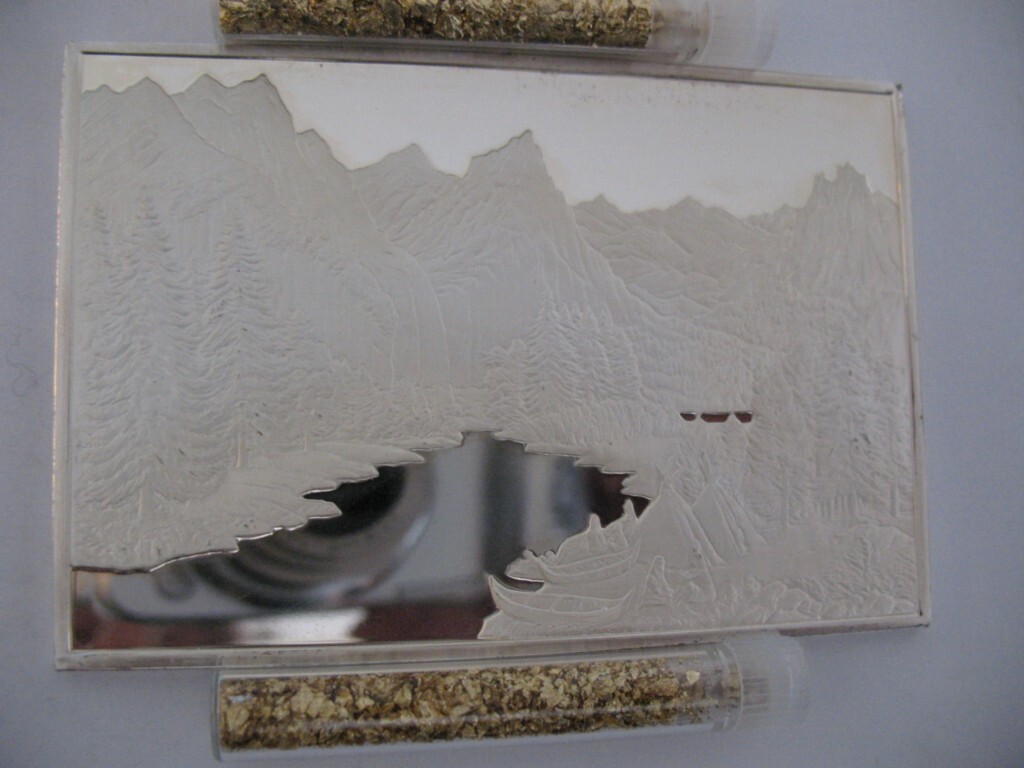 2.78-OZ.999 PURE SILVER YOSEMITE NATIONAL PARK FRANKLIN MINT CURRIER & IVES+GOLD