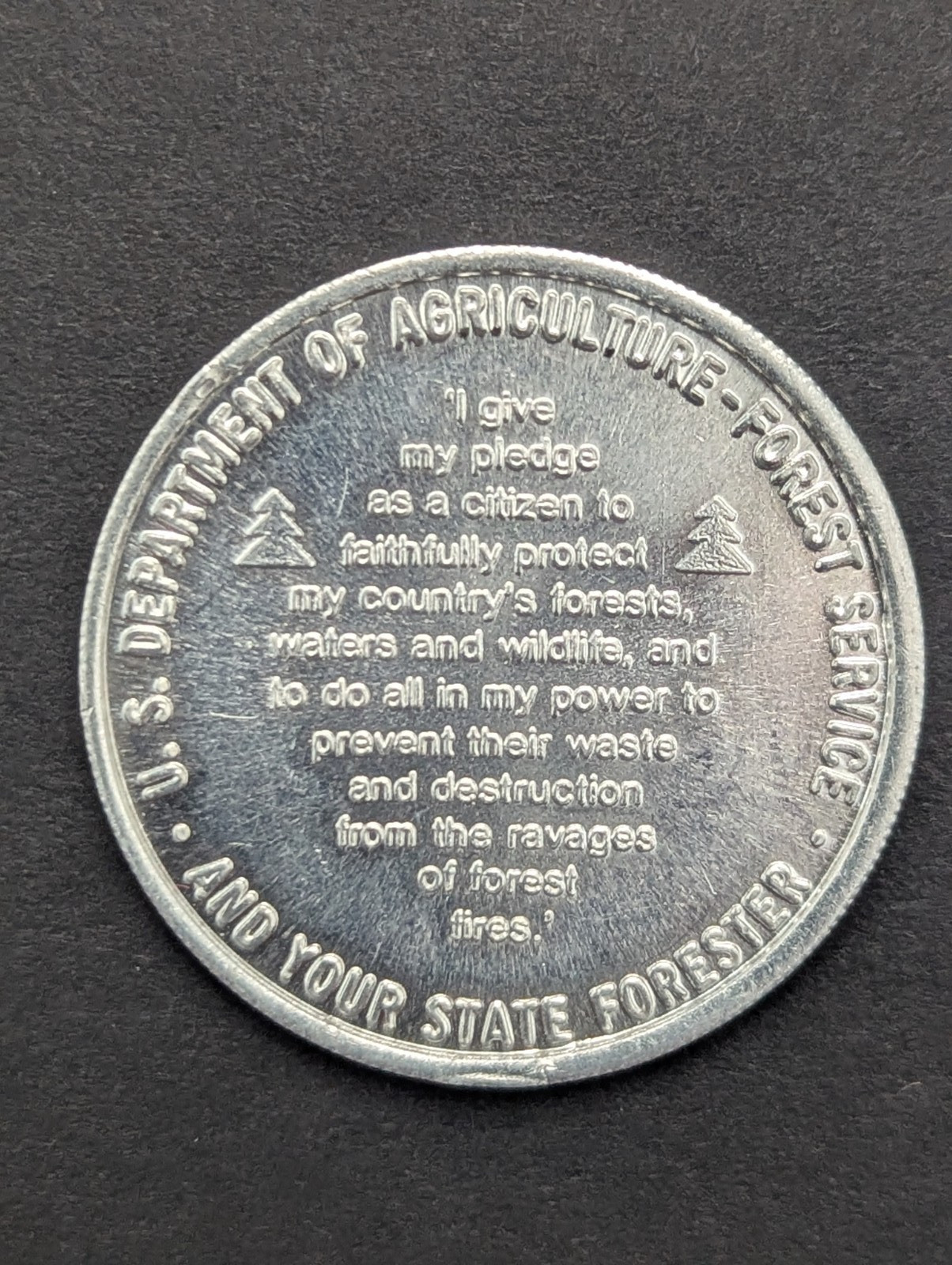 Smokey The Bear Only You Can Prevent Forest Fires Pledge Token Coin NOS