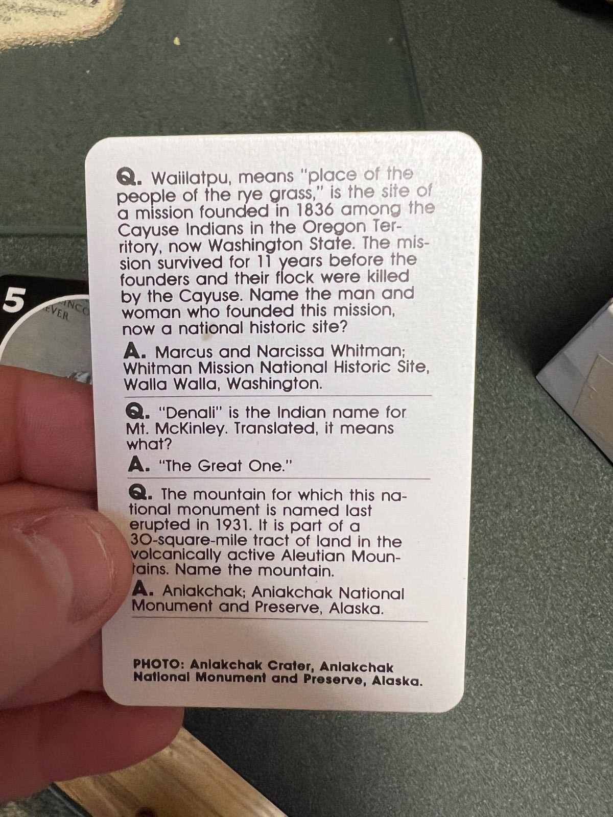 Vintage 1985 National Park Wit Quiz Playing Cards