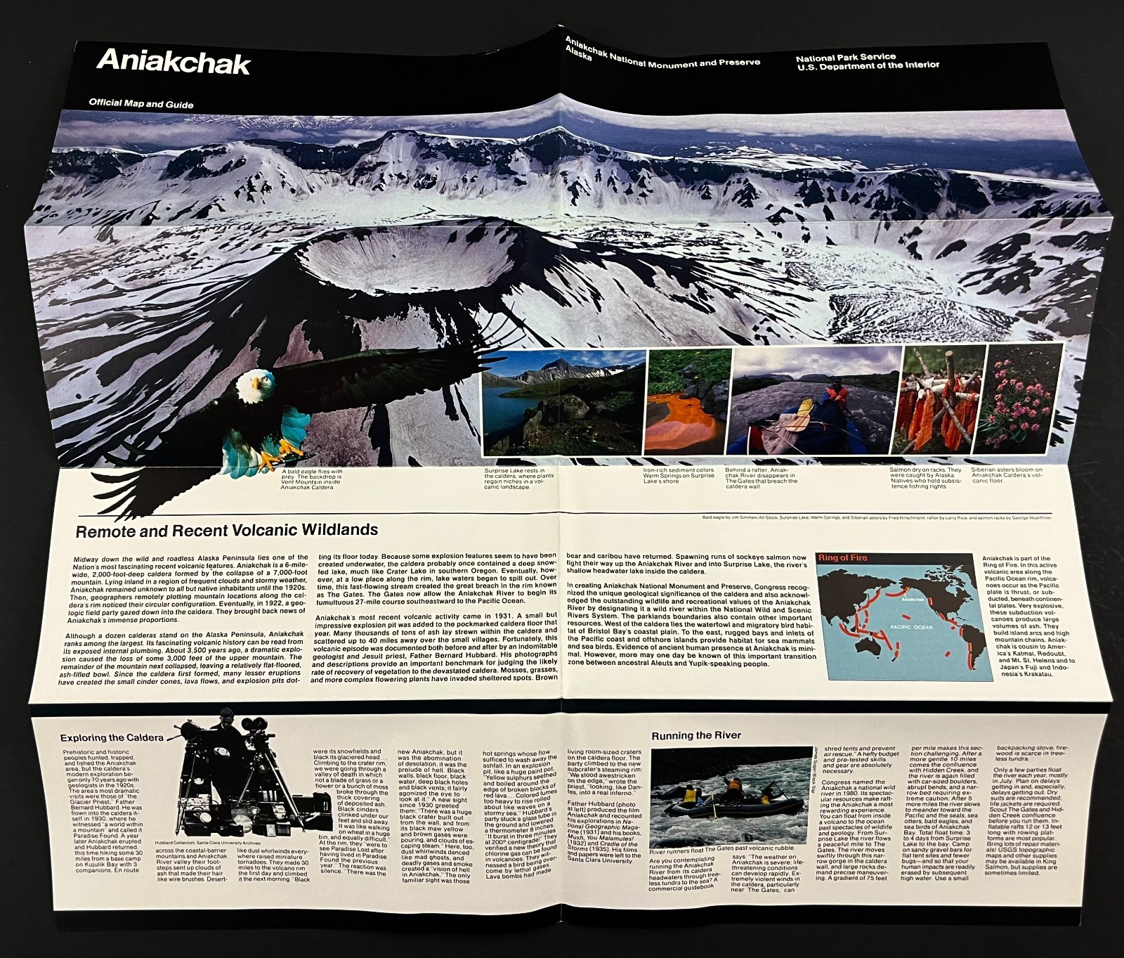 1999 Aniakchak Alaska National Preserve NPS Park Map Vtg Travel Brochure