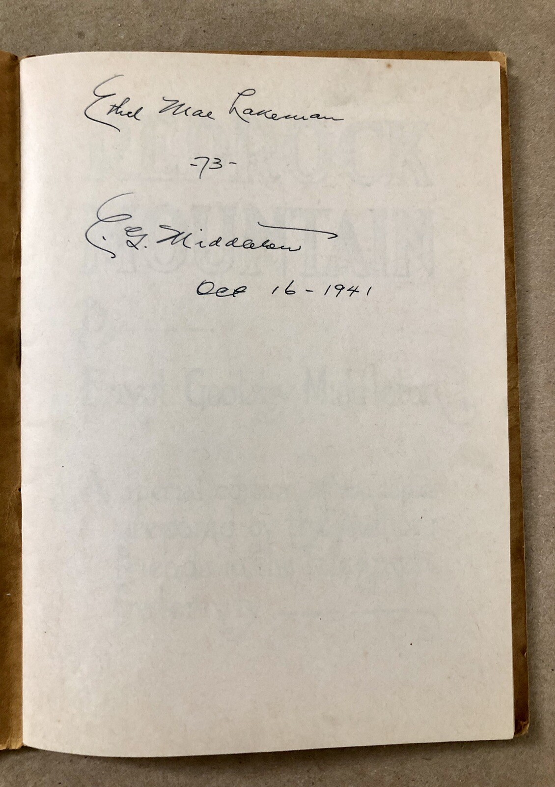 Redrock Mountain, Poetry by Ernest Goolsby Middleton (1941 PB, 1 of 300) SIGNED