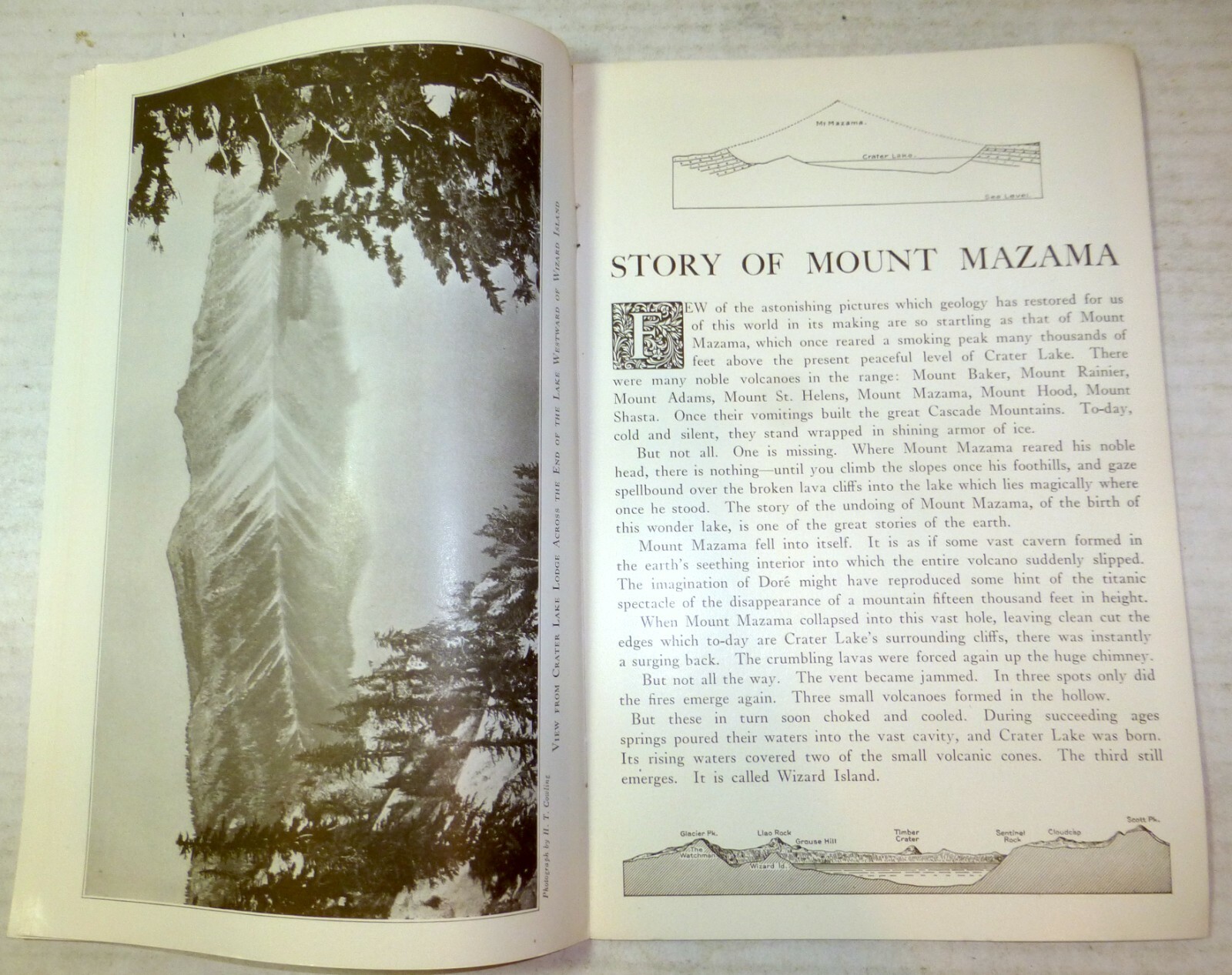 1920s Crater Lake National Park tourist brochure booklet, photos, Oregon