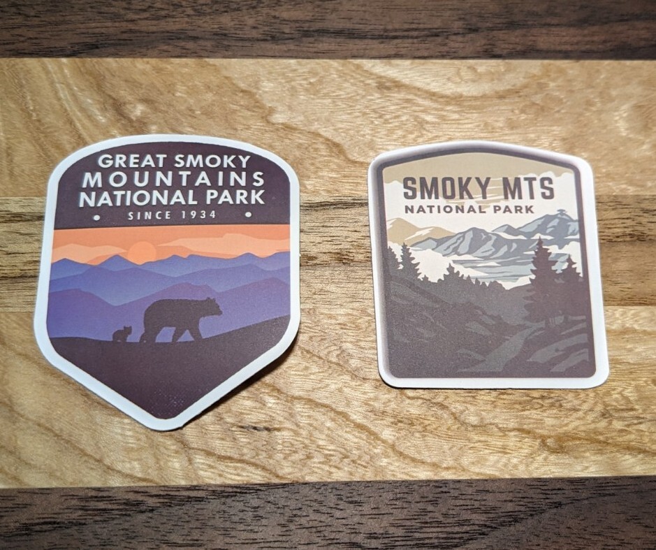 A set of Two (2) Smokey Mountains National Park Sticker Decal 3″